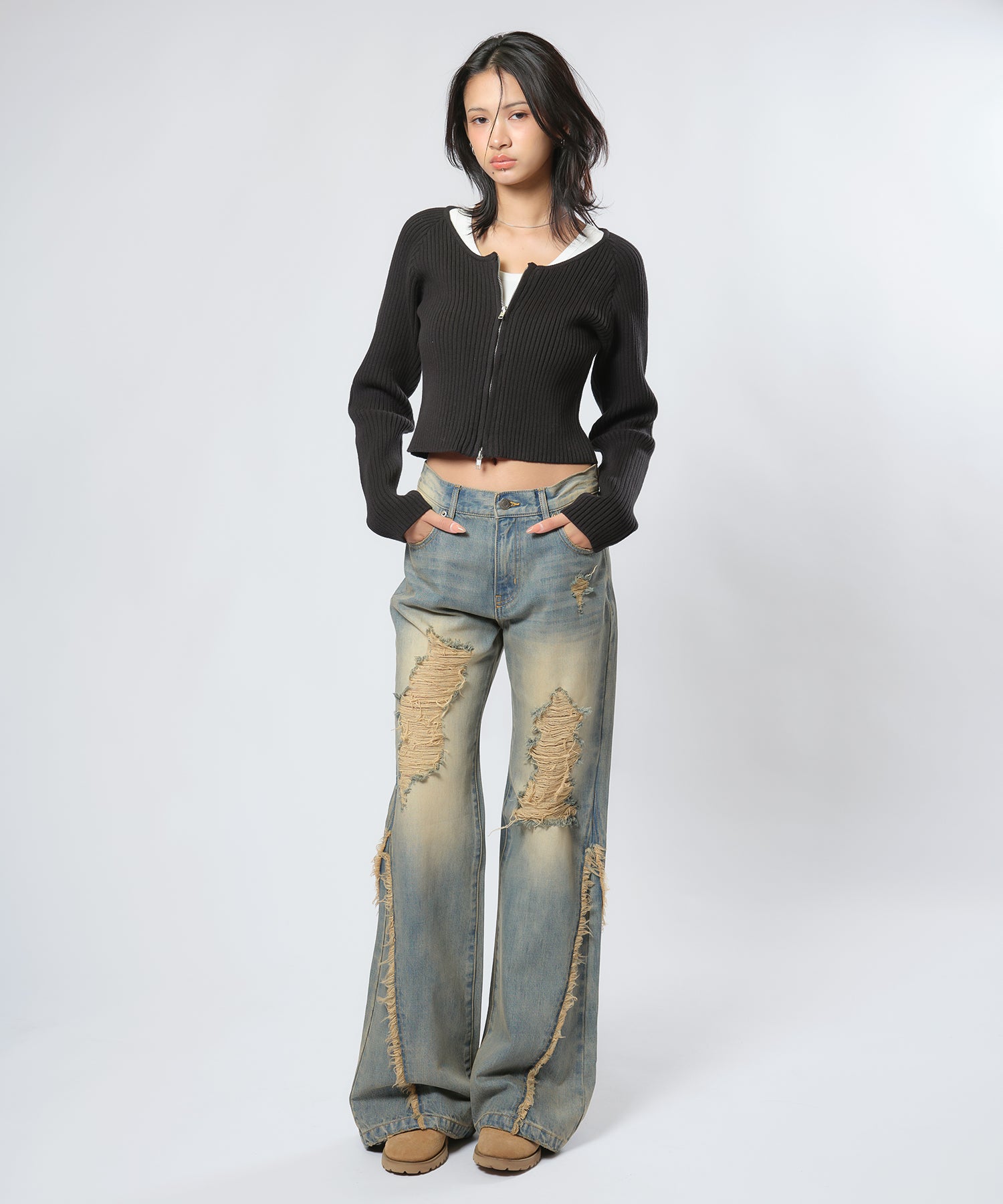 MODEL:170cm/COLOR:BLACK/SIZE:F