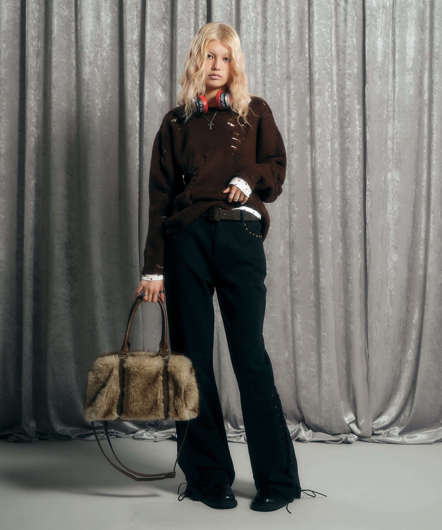 MODEL:170cm/COLOR:BROWN/SIZE:F