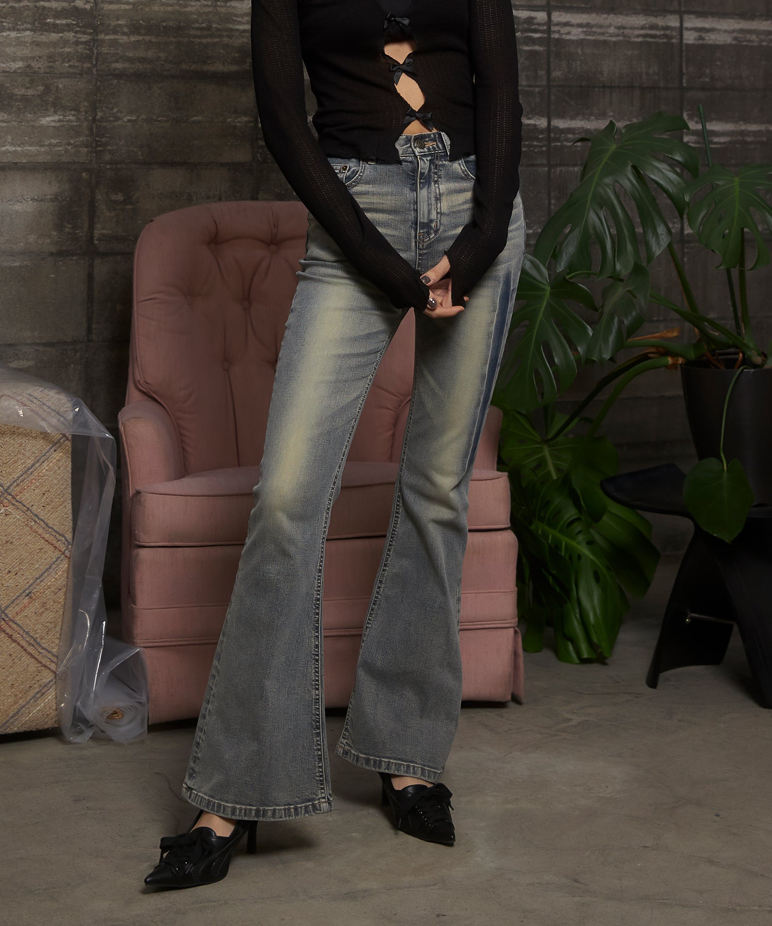 MODEL:172cm/COLOR:LIGHT BLUE/SIZE:M