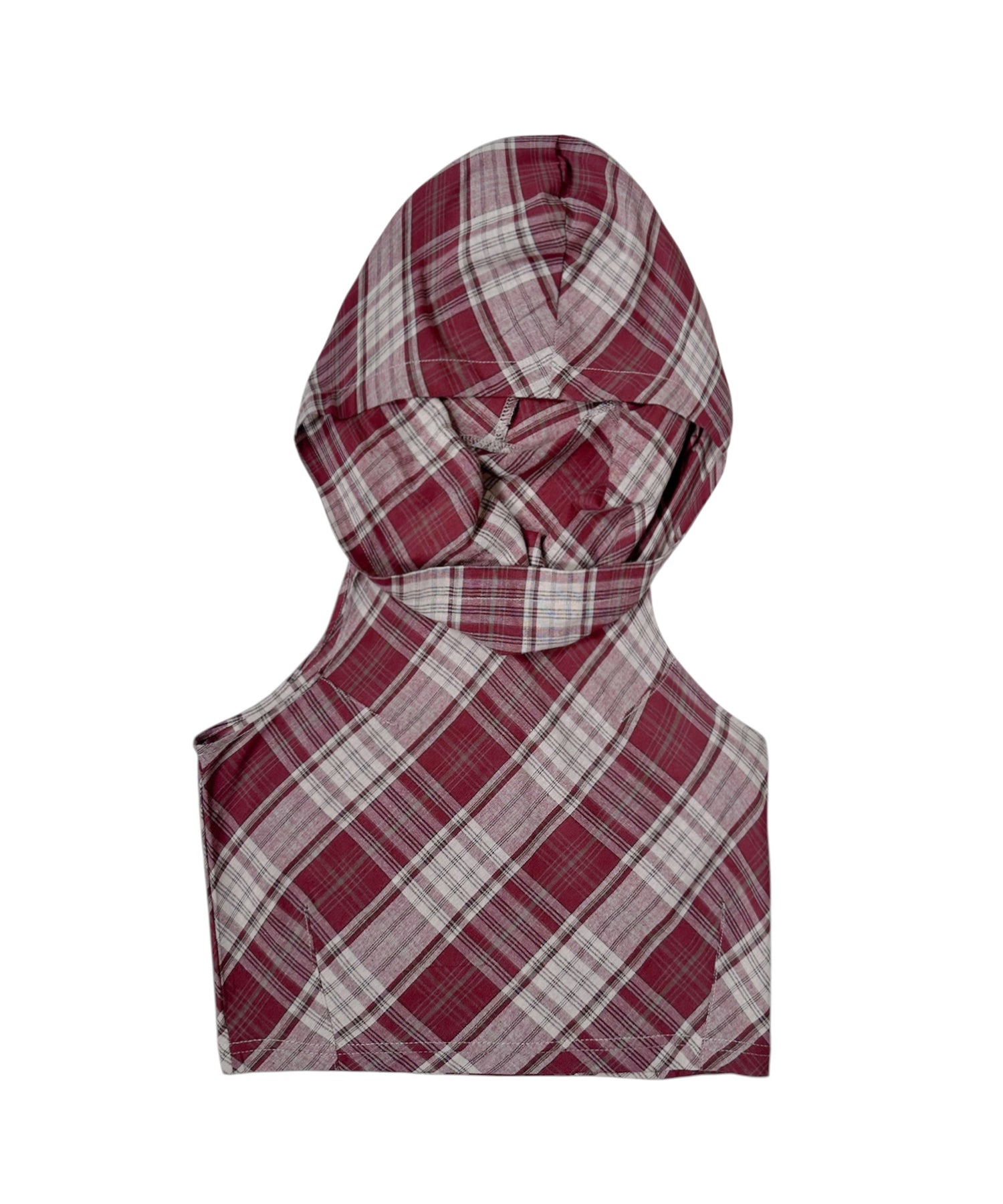 フーデッドドレープチェックタンク