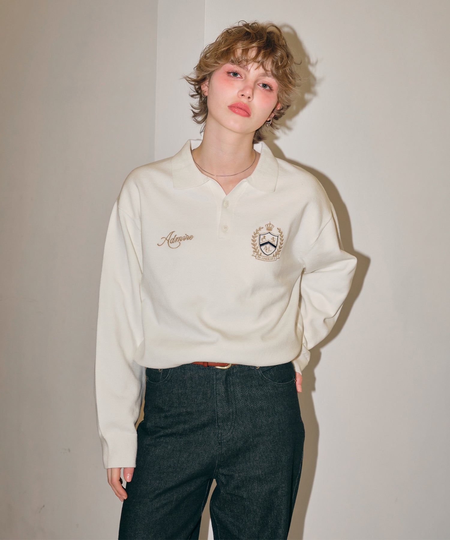 MODEL:170cm/COLOR:WHITE/SIZE:F