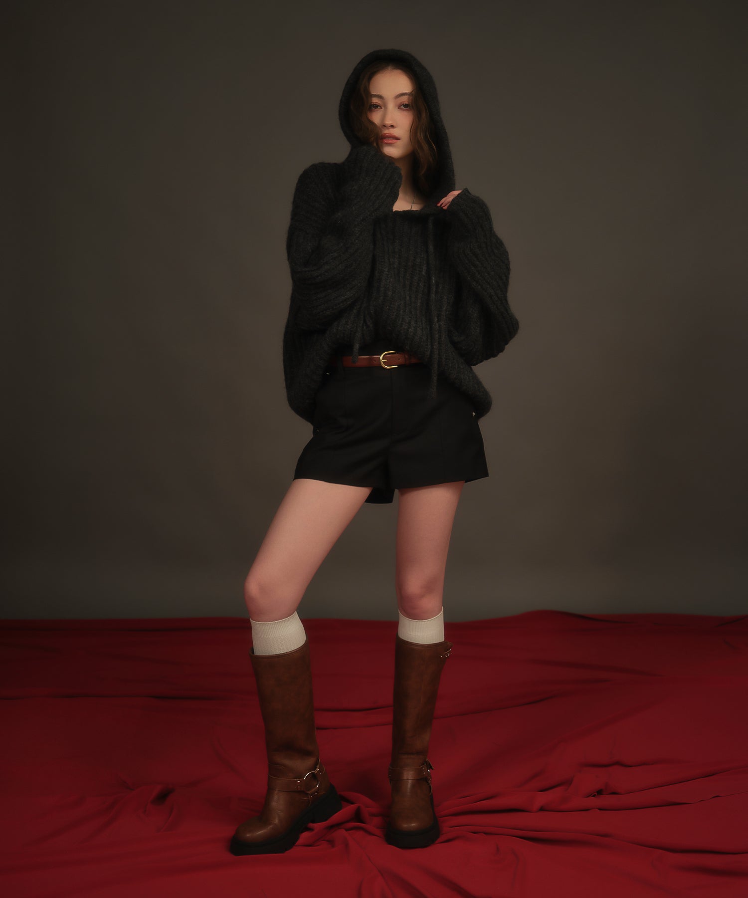 MODEL:163cm/COLOR:DARK GRAY/SIZE:F