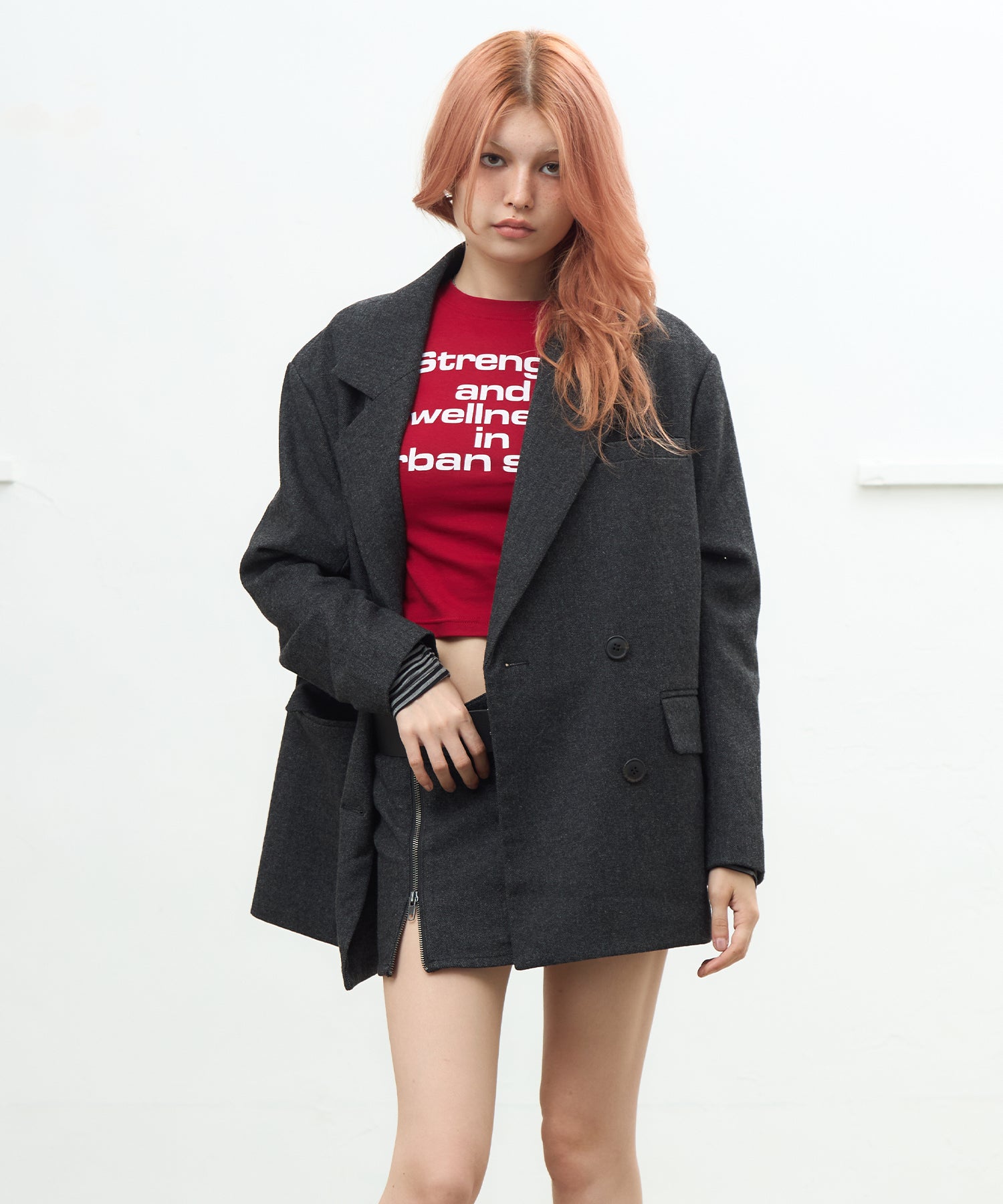 MODEL:170cm/COLOR:BLACK/SIZE:M