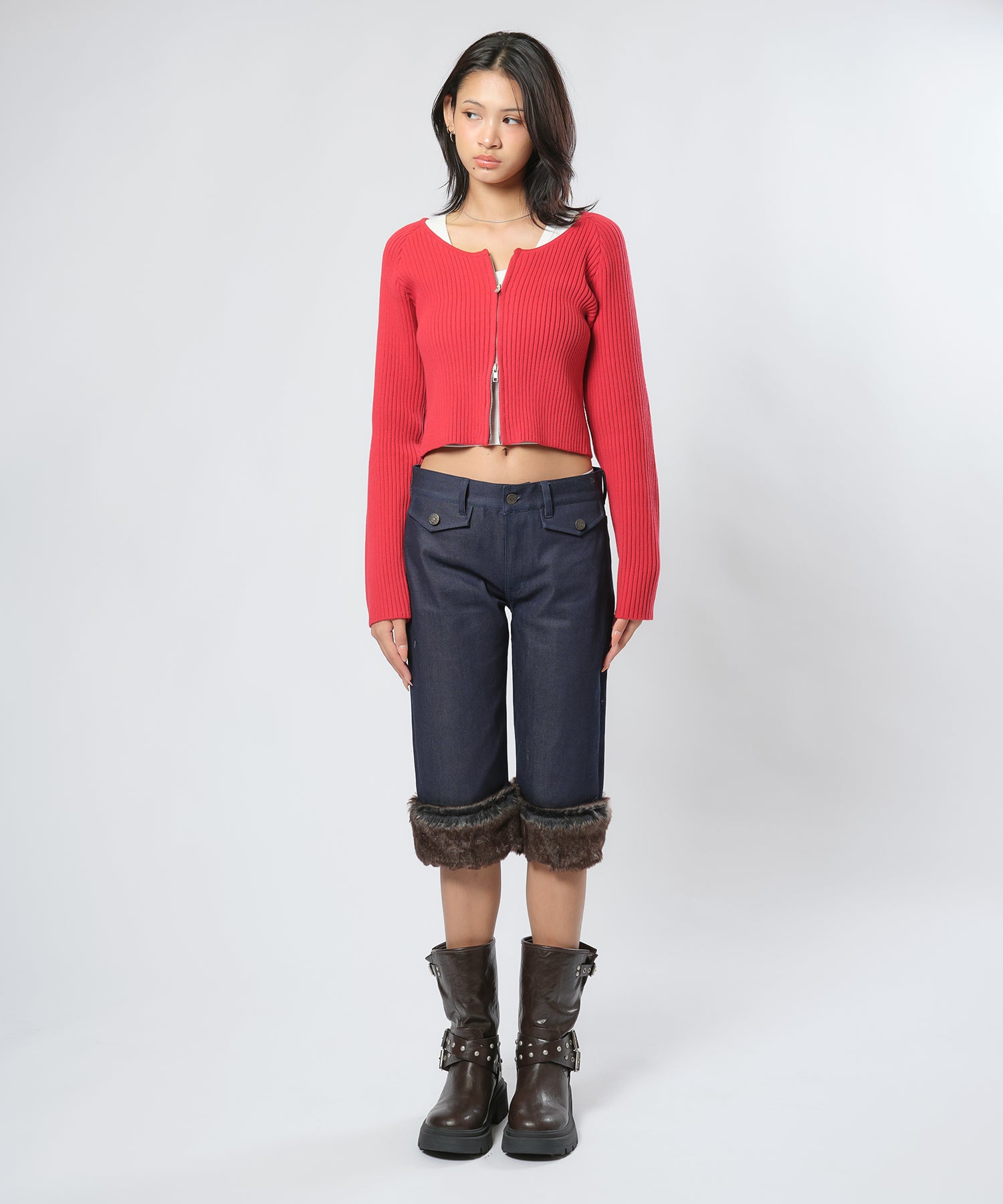 MODEL:170cm/COLOR:RED/SIZE:F