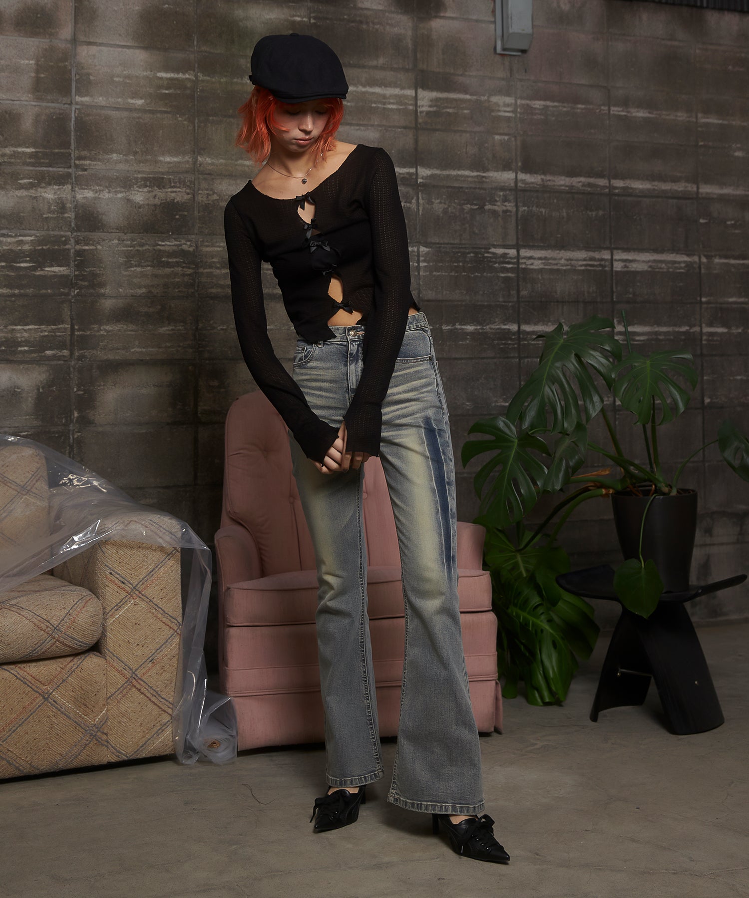 MODEL:172cm/COLOR:LIGHT BLUE/SIZE:M