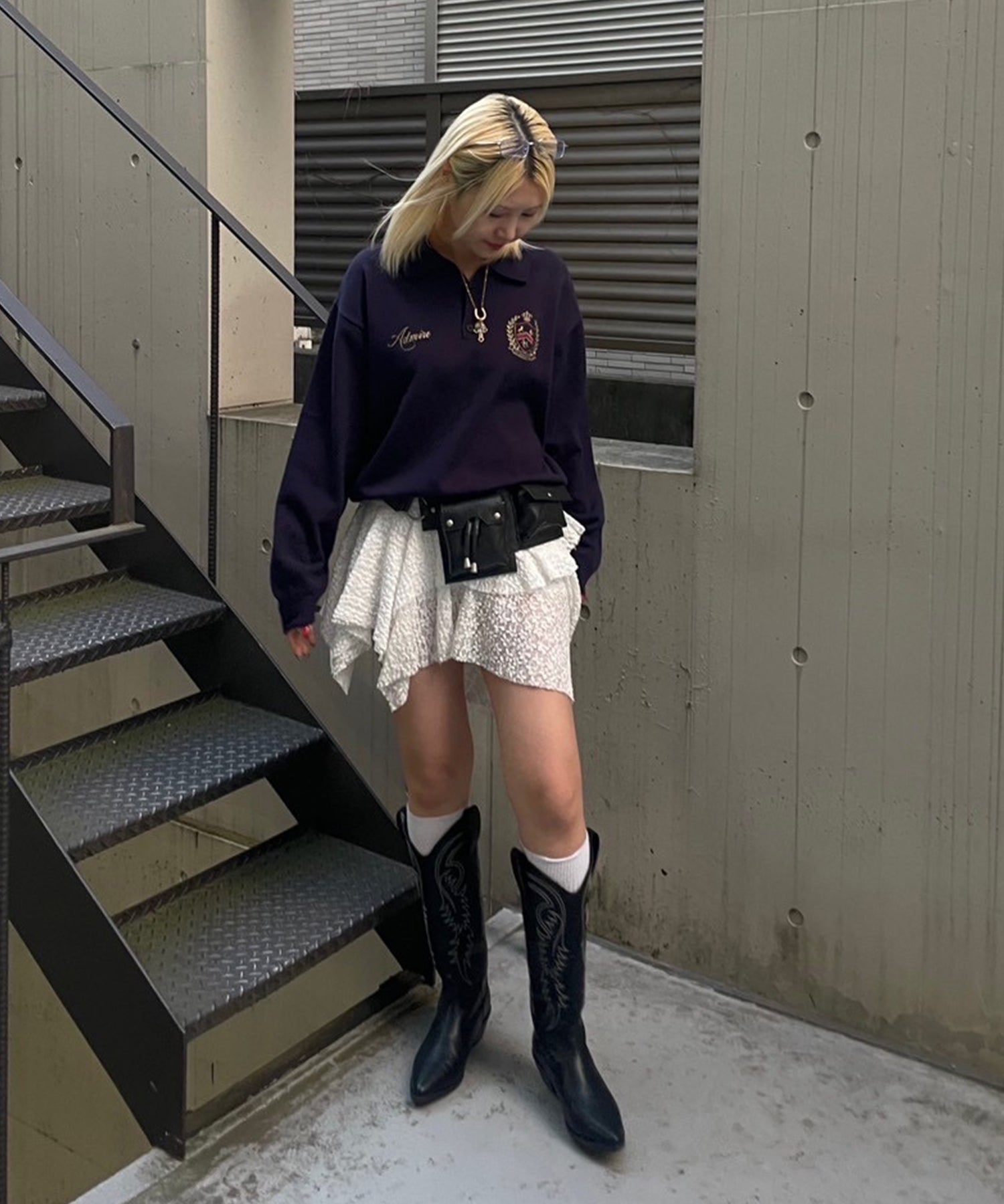 STAFF:162cm/COLOR:NAVY/SIZE:F