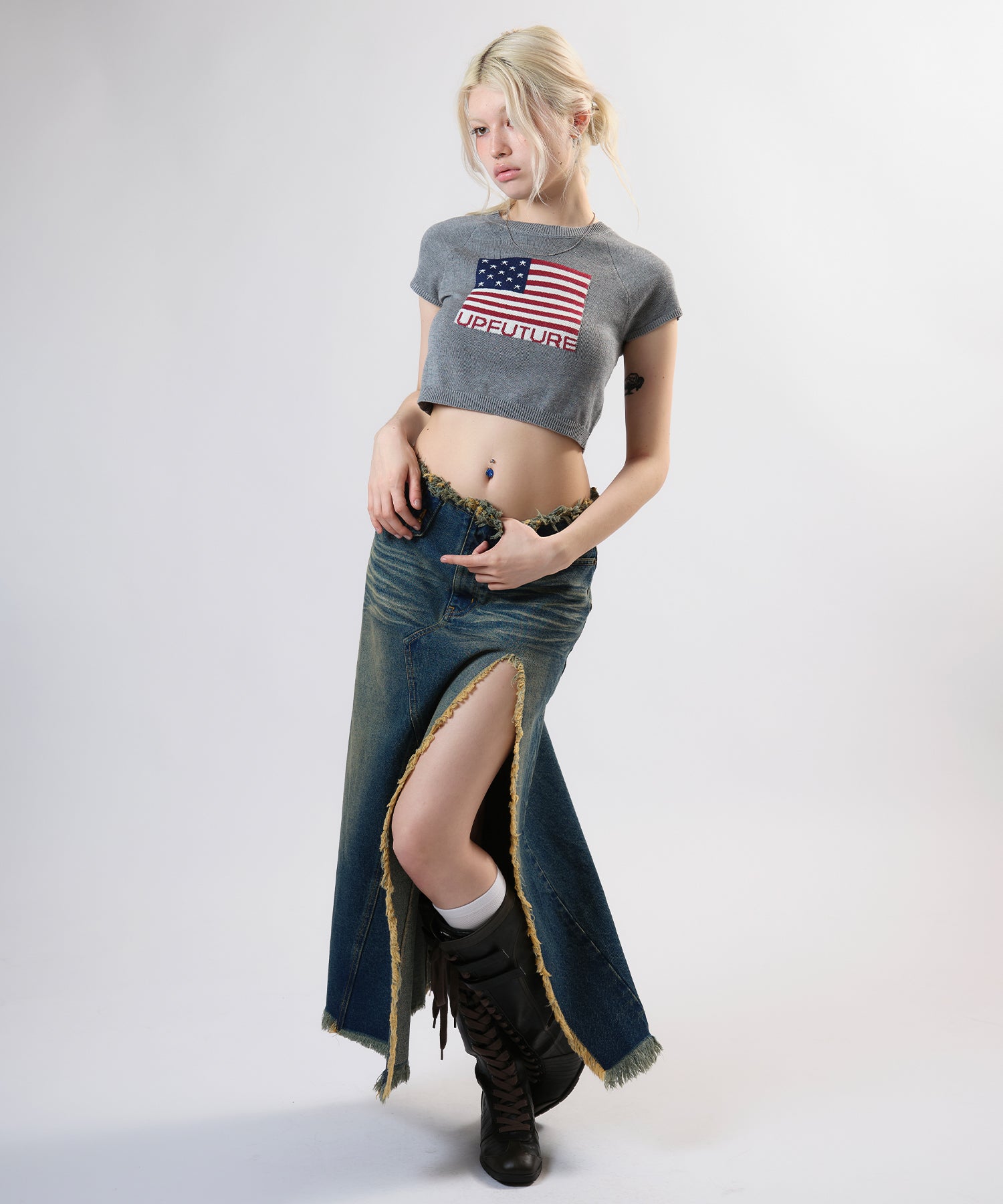 MODEL:170cm/COLOR:GRAY/SIZE:F