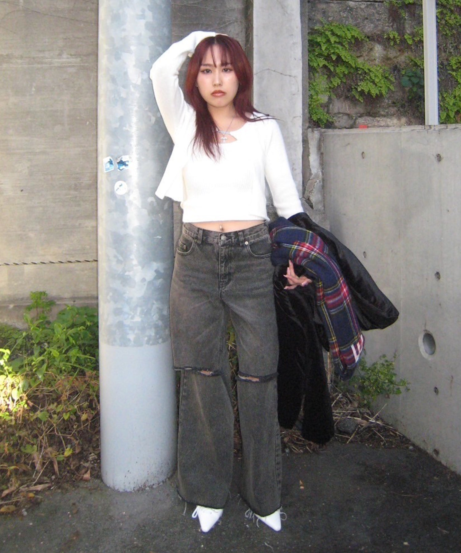 STAFF:158cm/COLOR:WHITE/SIZE:F