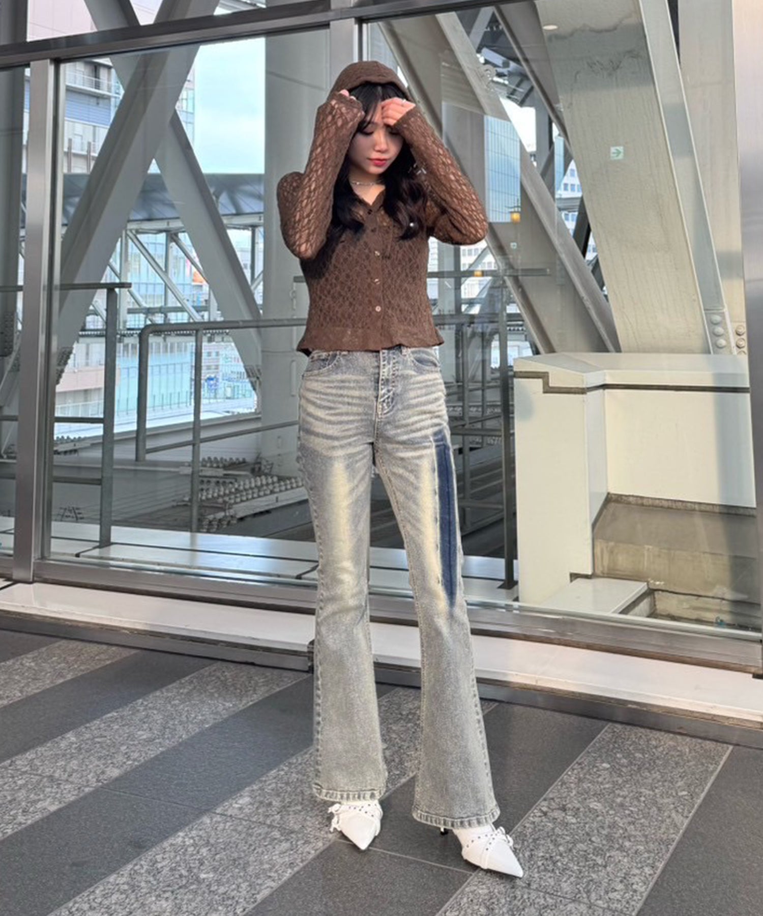 STAFF:156cm/COLOR:LIGHT BLUE