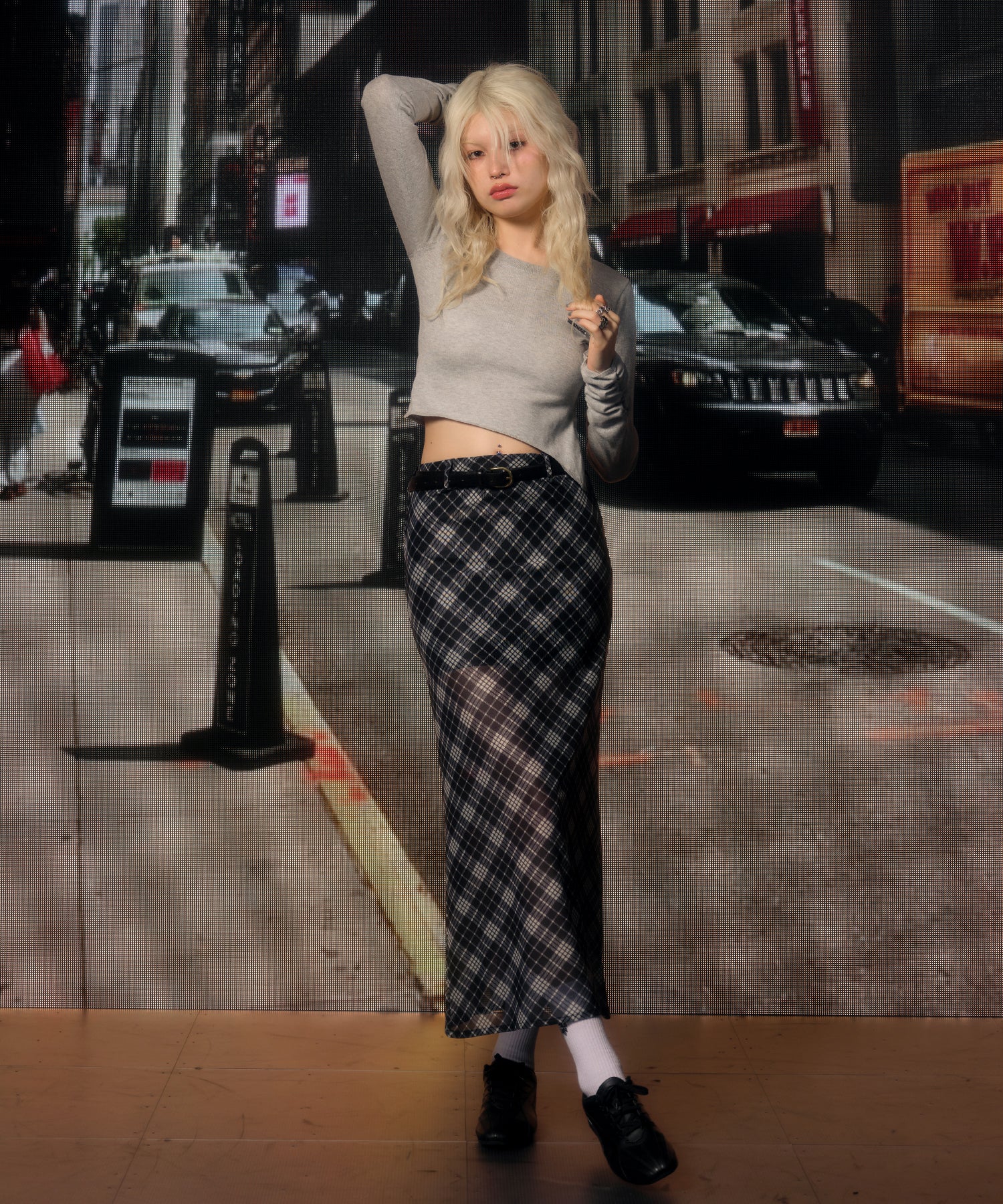 MODEL:170cm/COLOR:BLACK/SIZE:F