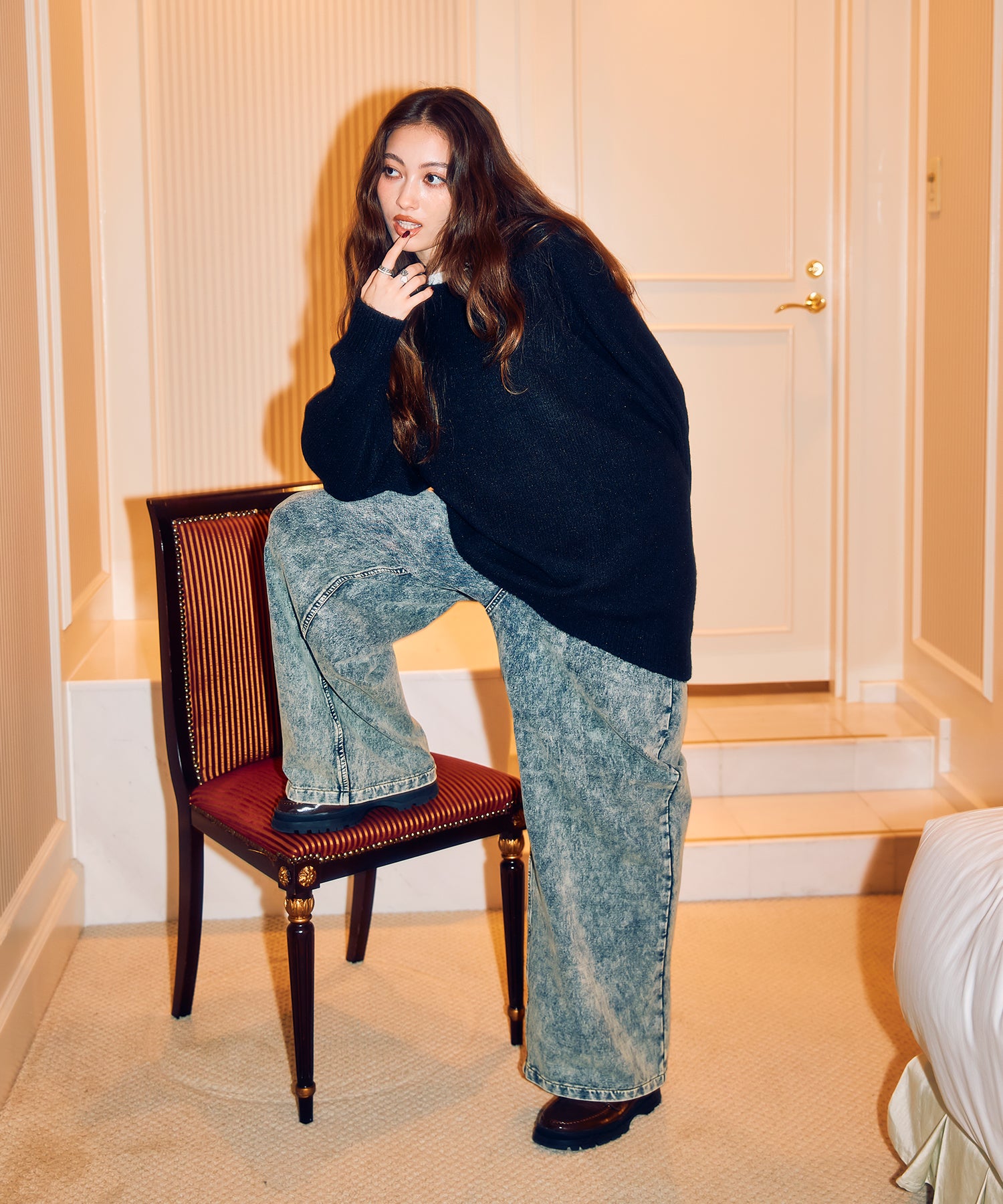 MODEL:163cm/COLOR:BLACK/SIZE:F