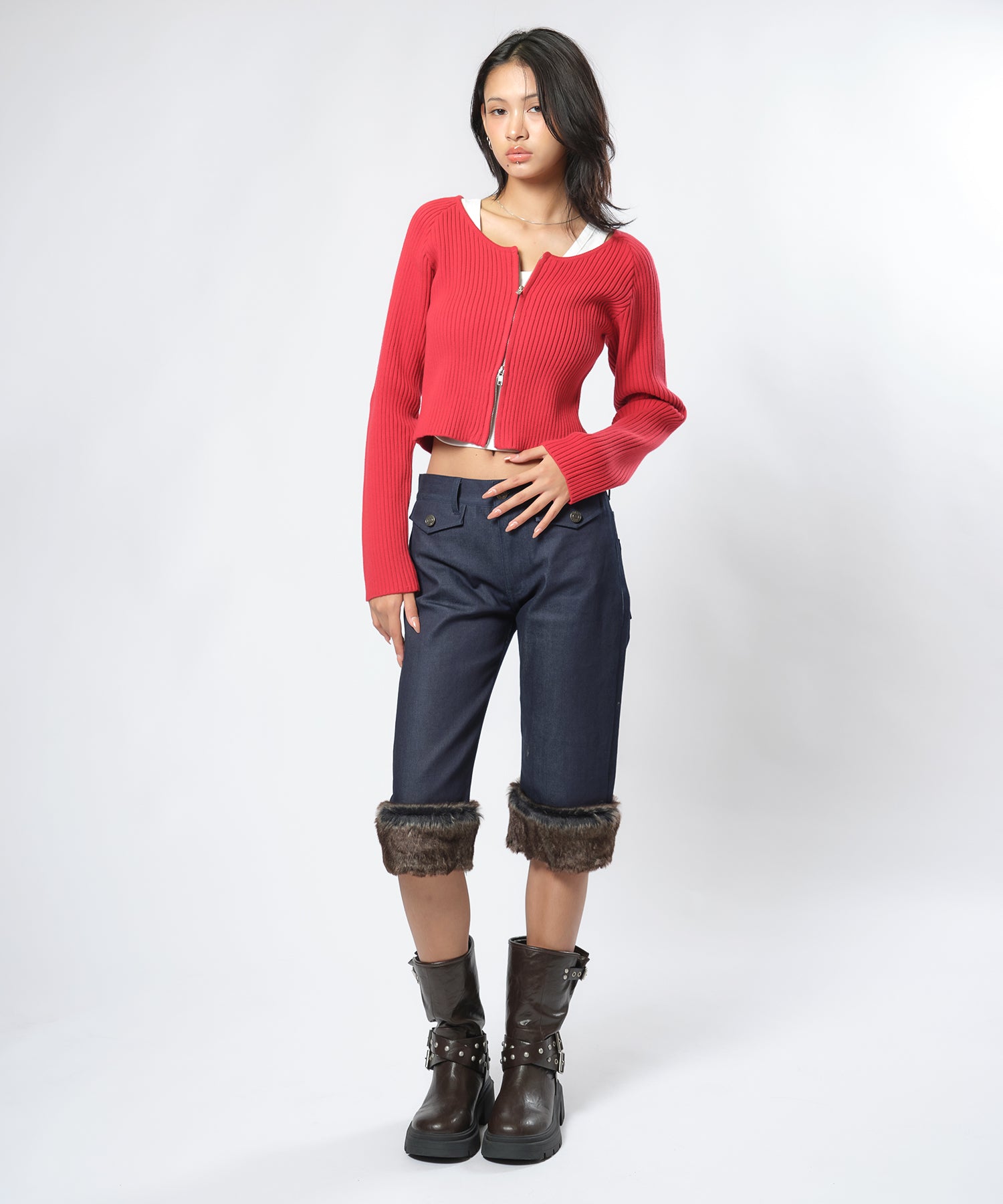MODEL:170cm/COLOR:RED/SIZE:F