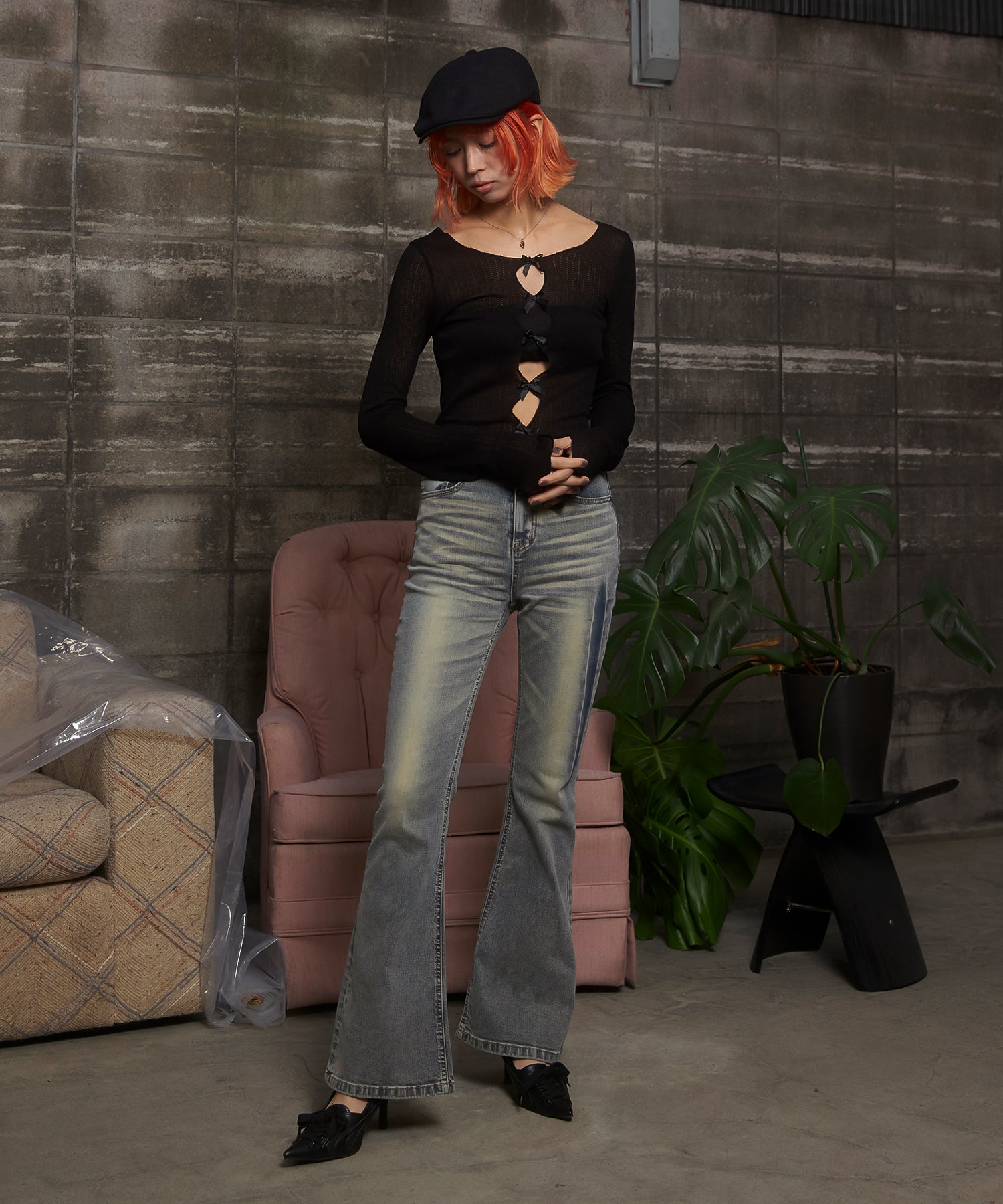 MODEL:172cm/COLOR:LIGHT BLUE/SIZE:M