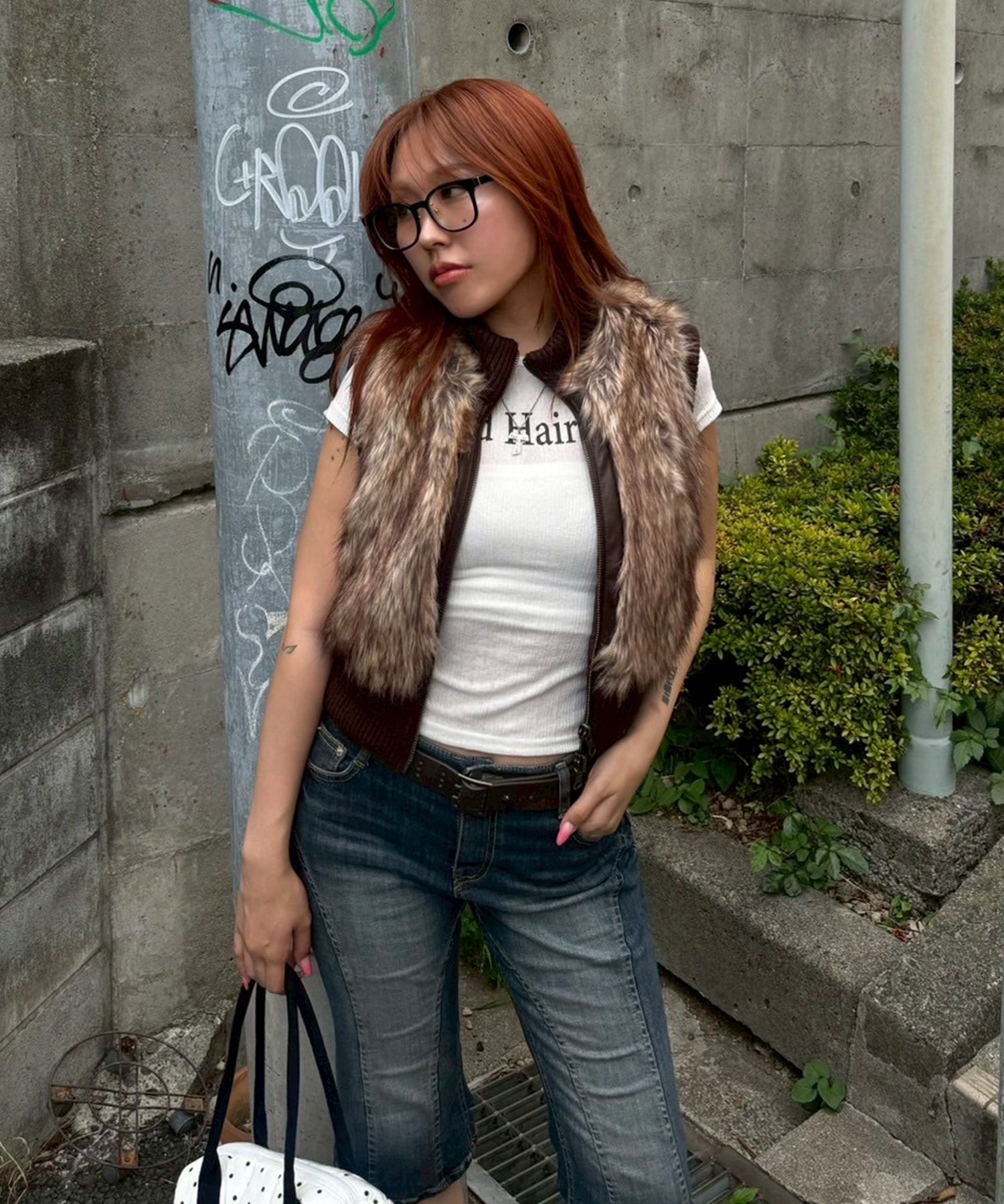STAFF:158cm/COLOR:BROWN/SIZE:F