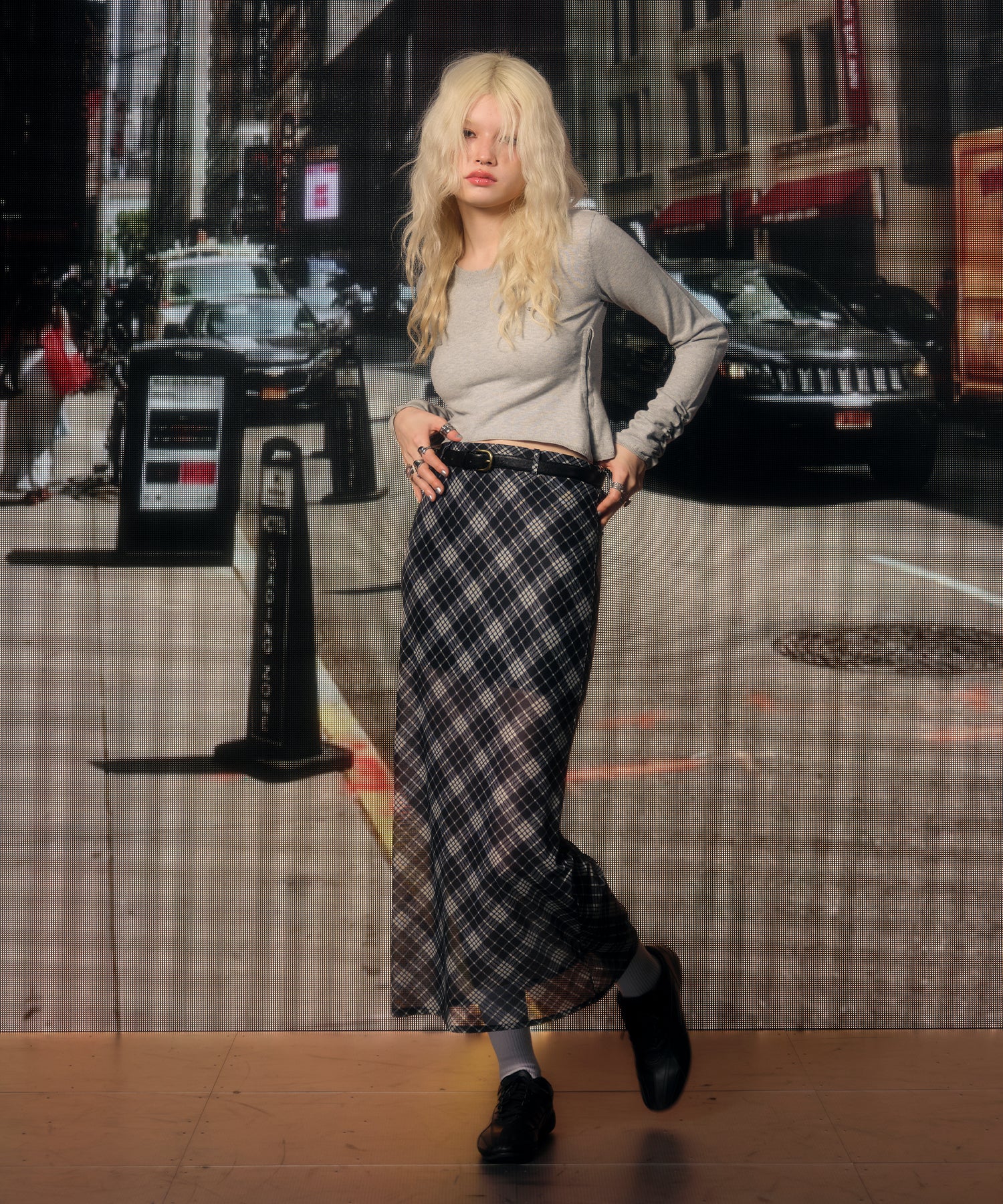 MODEL:170cm/COLOR:BLACK/SIZE:F