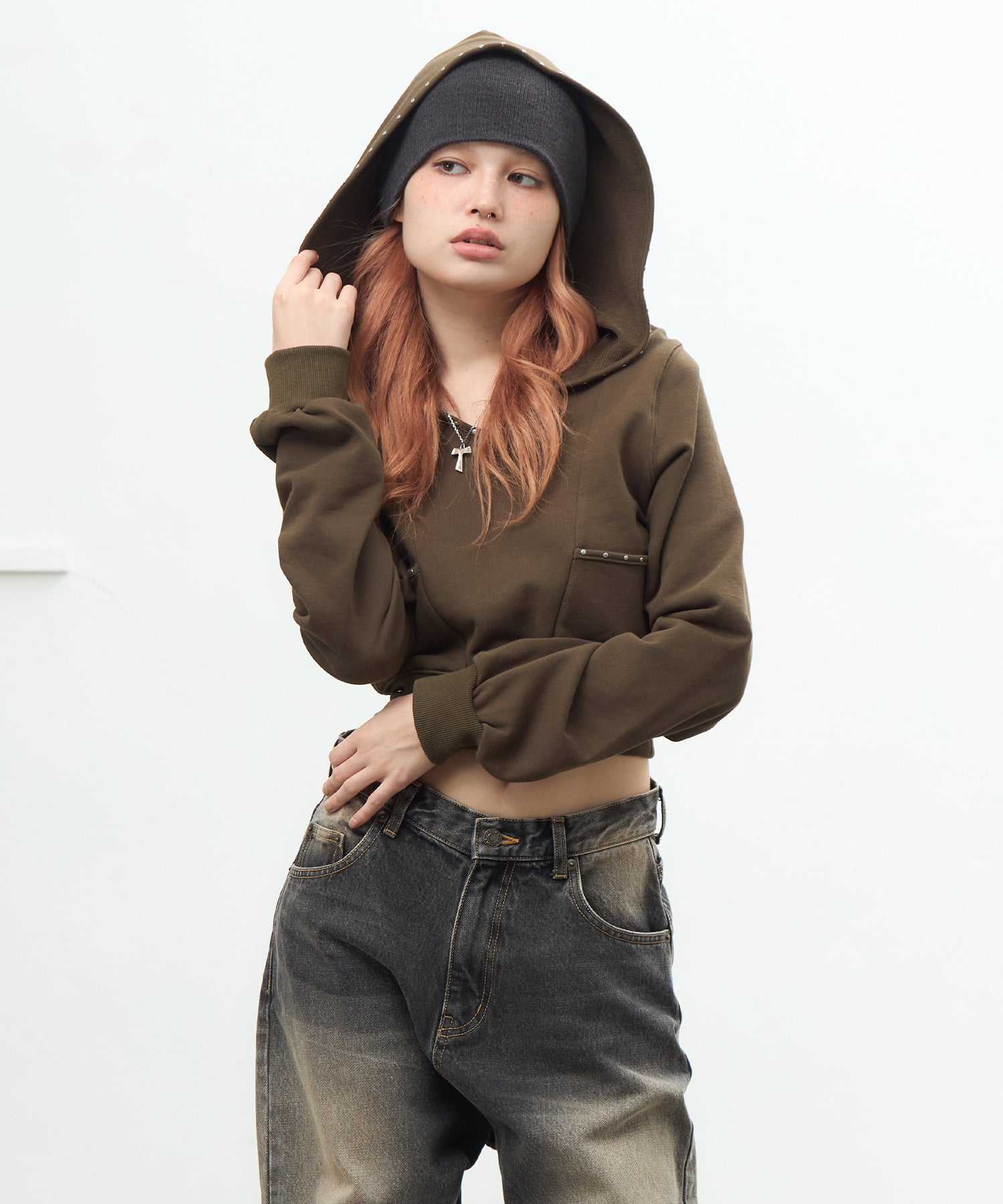 MODEL:170cm/COLOR:KHAKI/SIZE:F