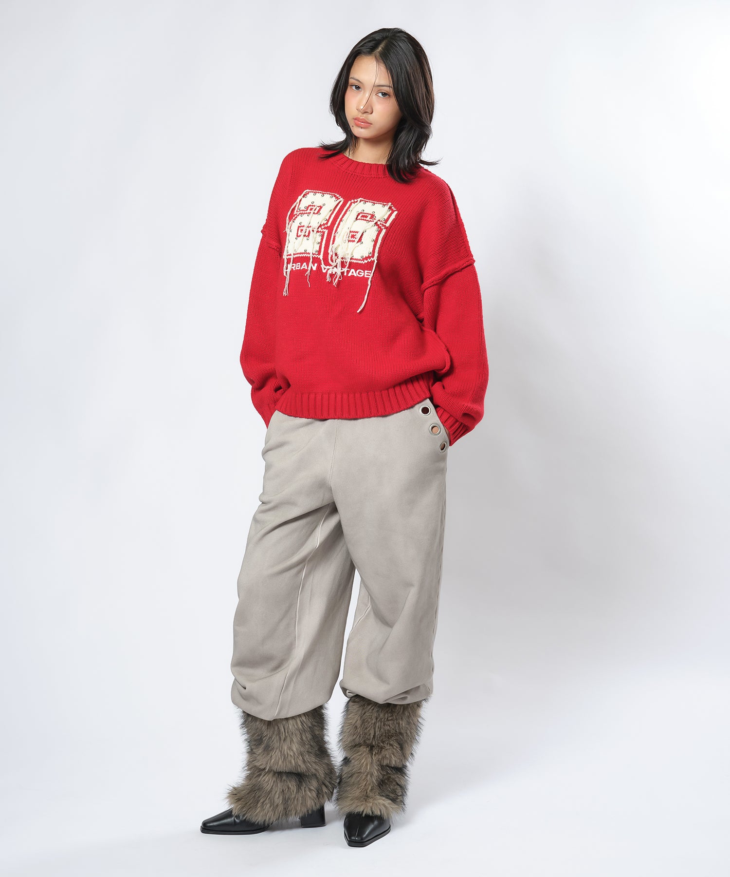 MODEL:170cm/COLOR:RED/SIZE:F