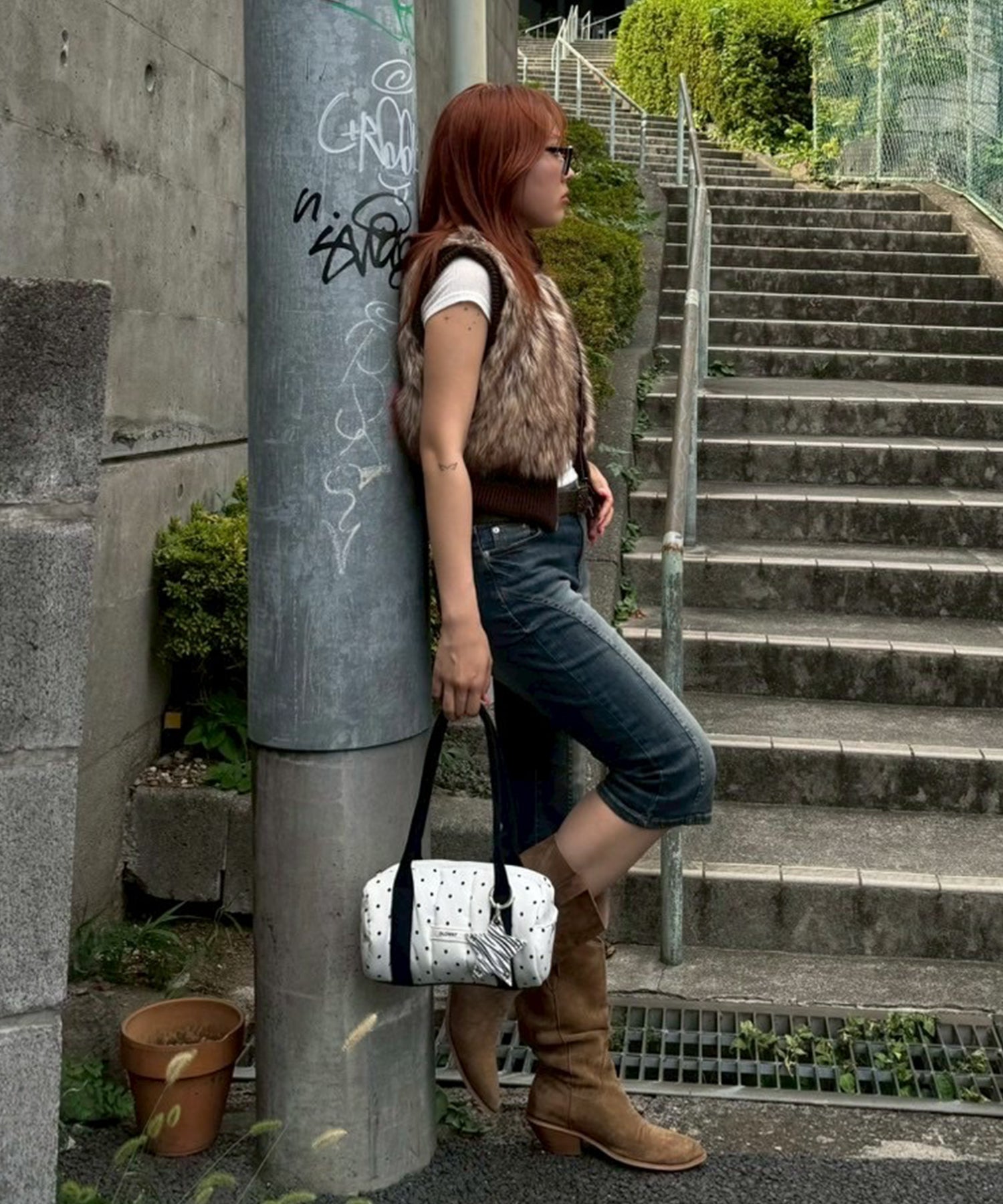 STAFF:158cm/COLOR:BROWN/SIZE:F