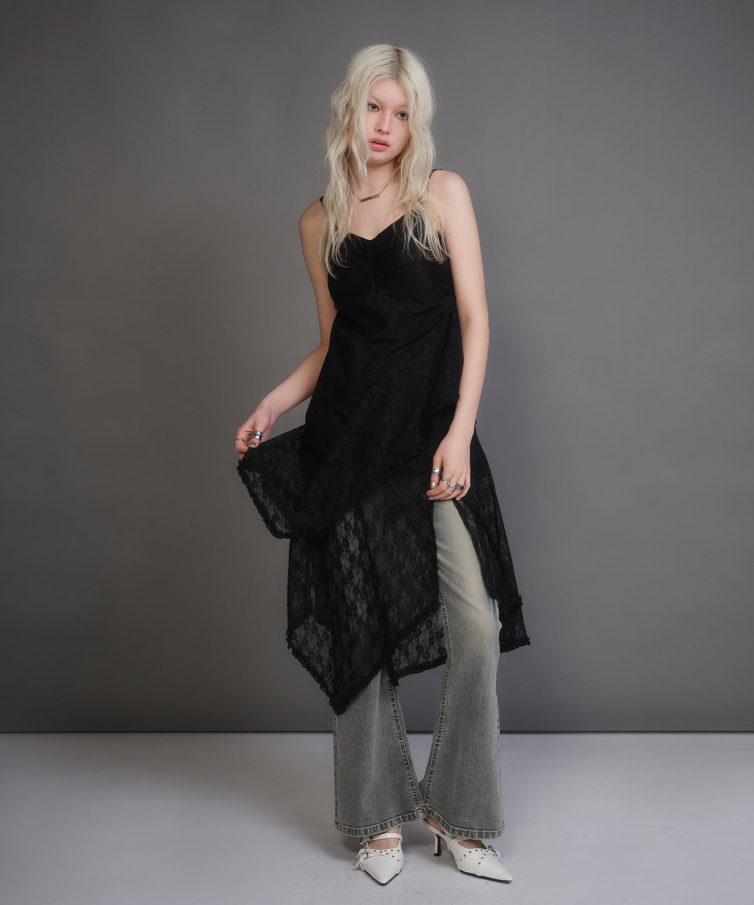 MODEL:170cm/COLOR:BLACK/SIZE:F