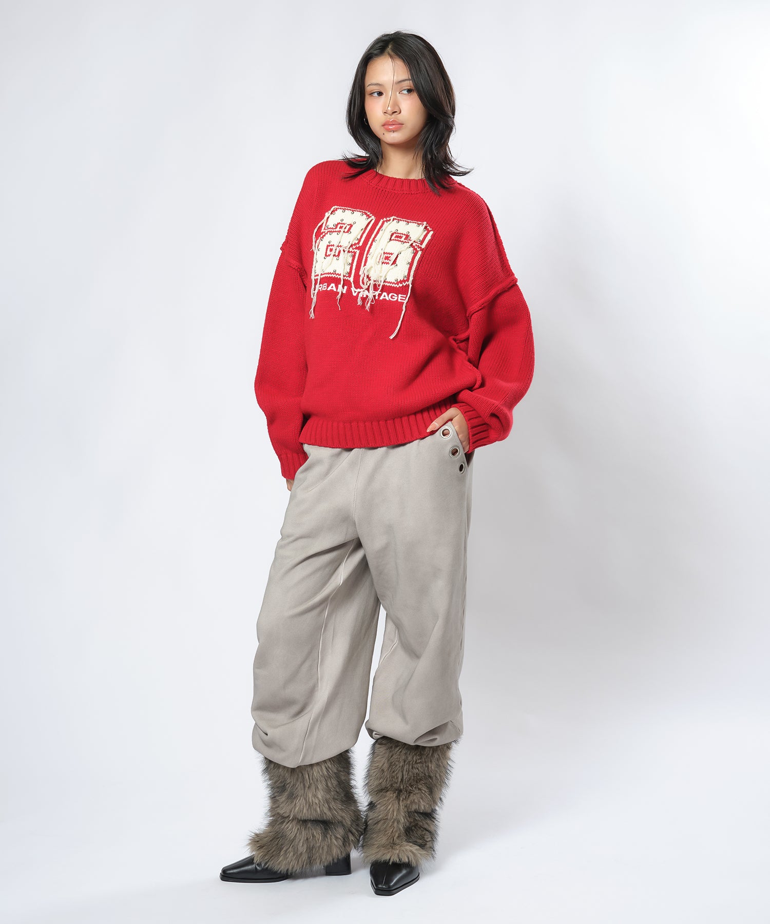 MODEL:170cm/COLOR:RED/SIZE:F