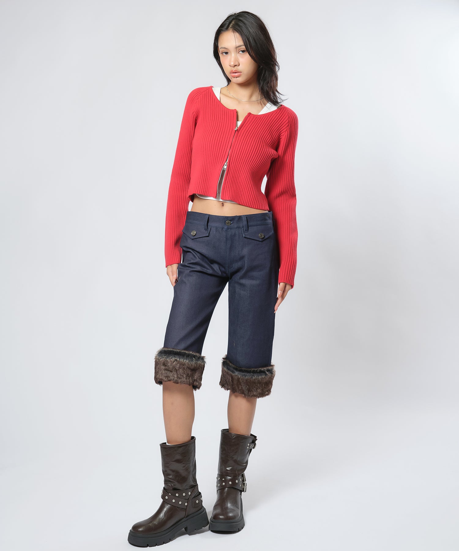 MODEL:170cm/COLOR:RED/SIZE:F