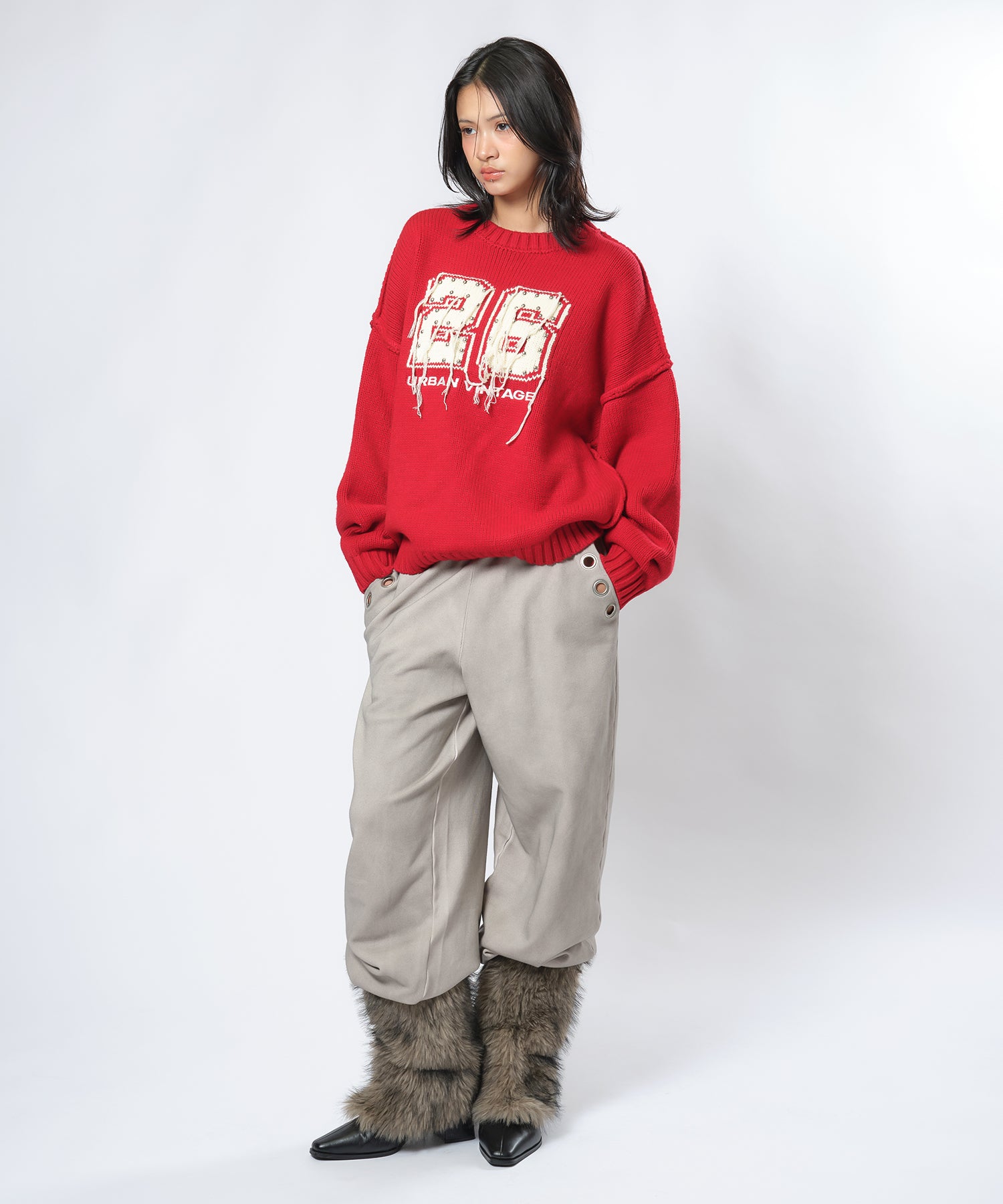 MODEL:170cm/COLOR:RED/SIZE:F