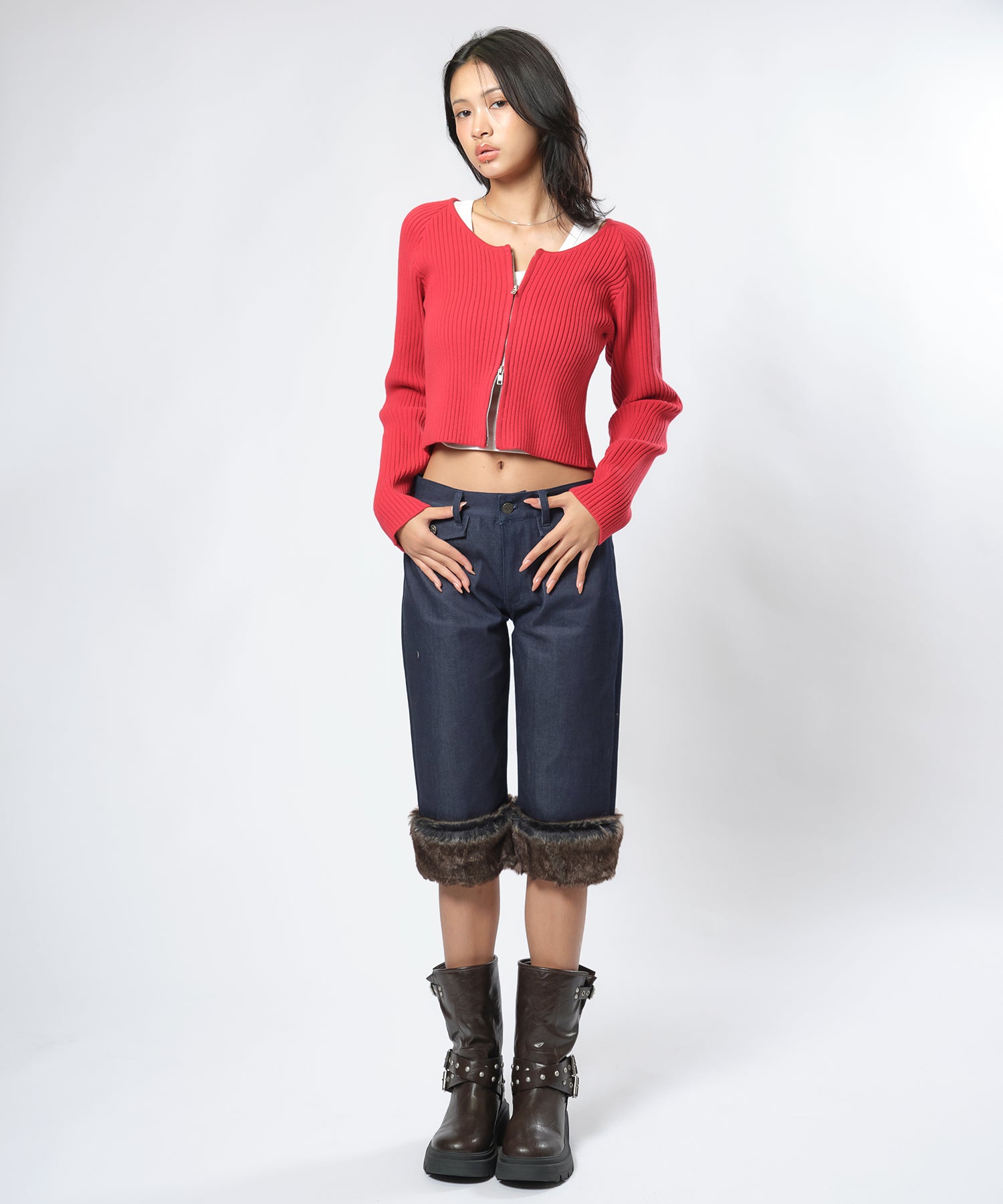 MODEL:170cm/COLOR:RED/SIZE:F
