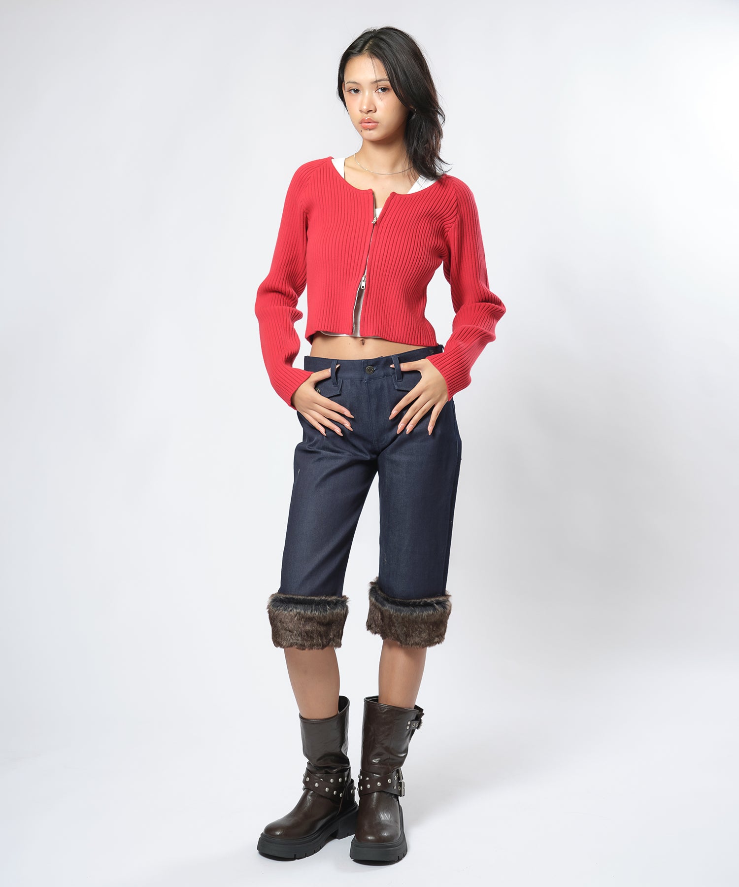 MODEL:170cm/COLOR:RED/SIZE:F