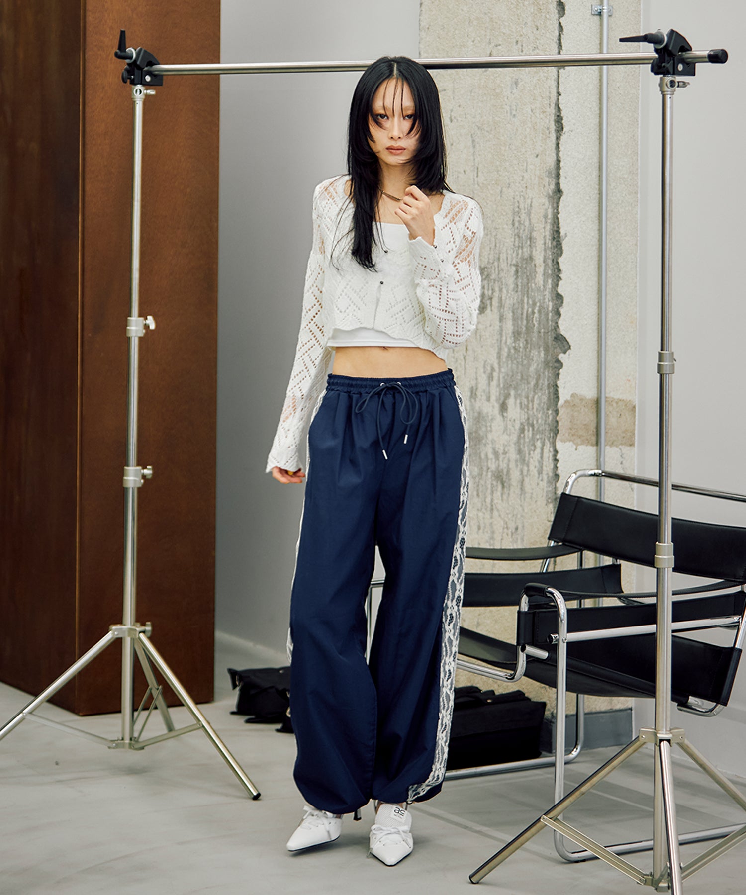 MODEL:170cm/COLOR:NAVY/SIZE:F