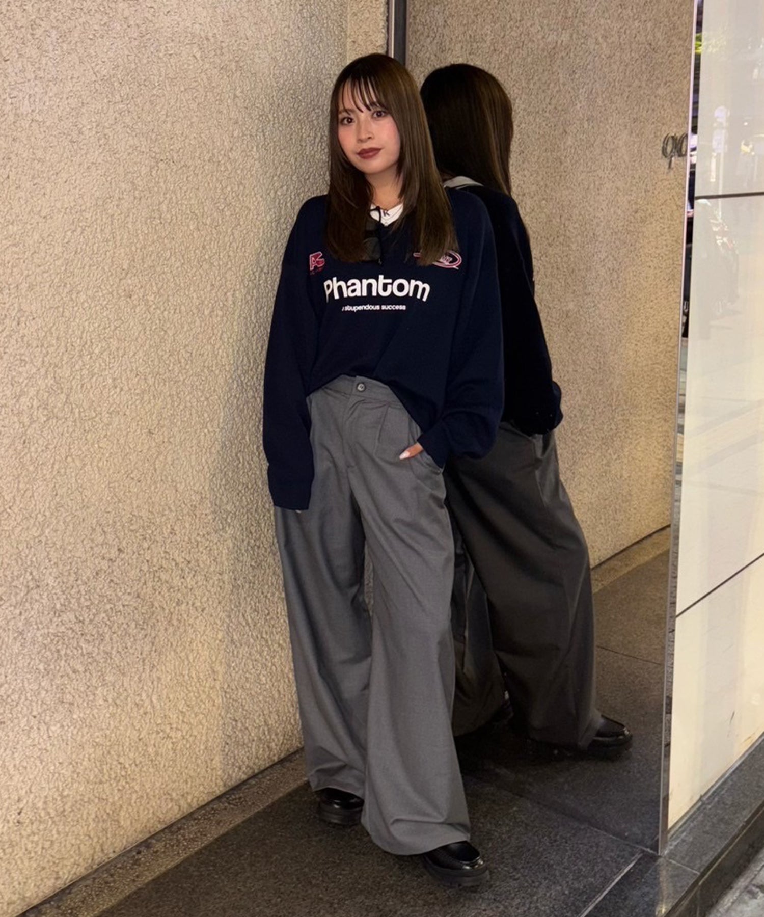 STAFF:161cm/COLOR:NAVY/SIZE:F