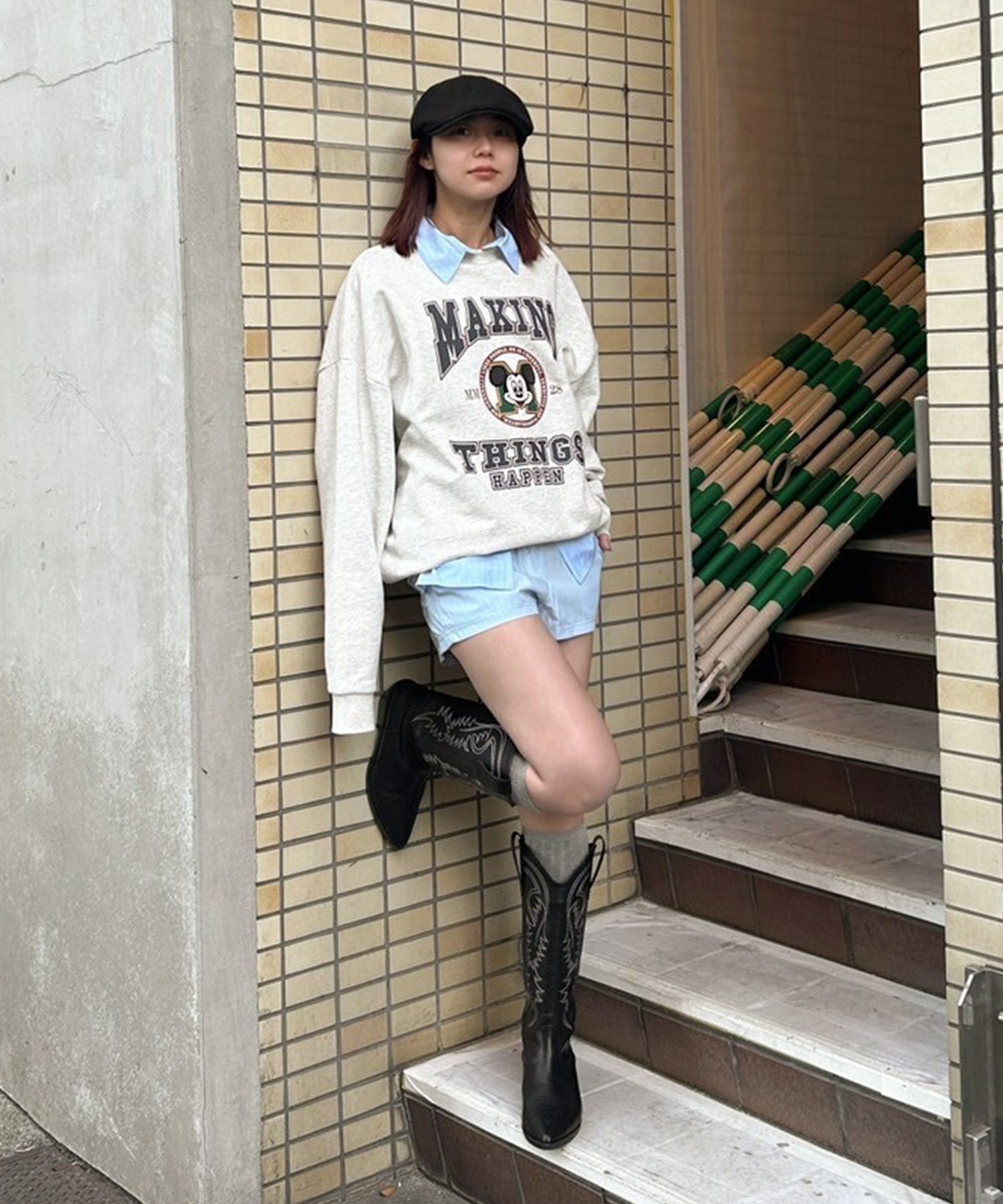 STAFF:159cm/COLOR:WHITE/SIZE:F