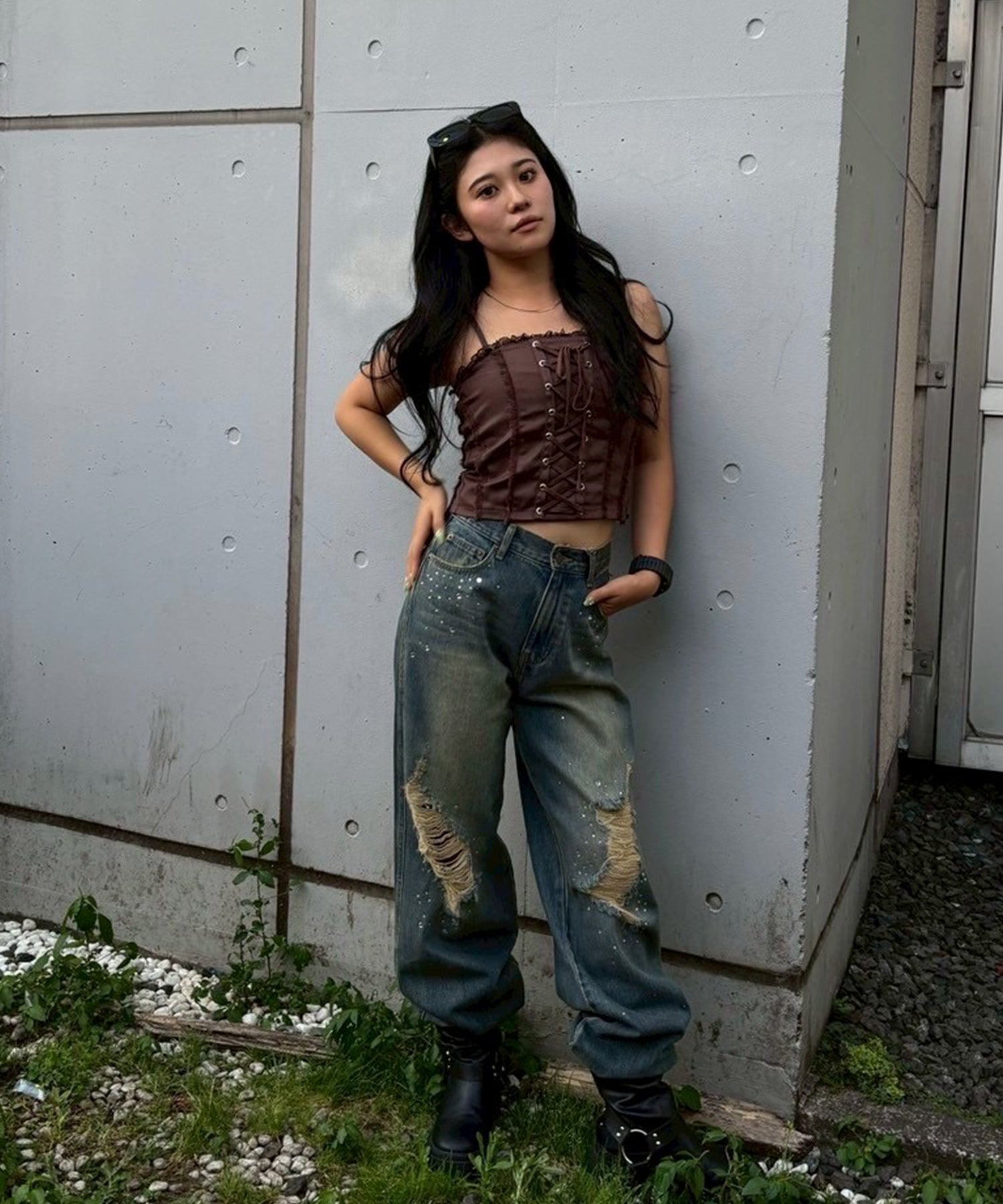 STAFF:154cm/COLOR:BROWN/SIZE:F