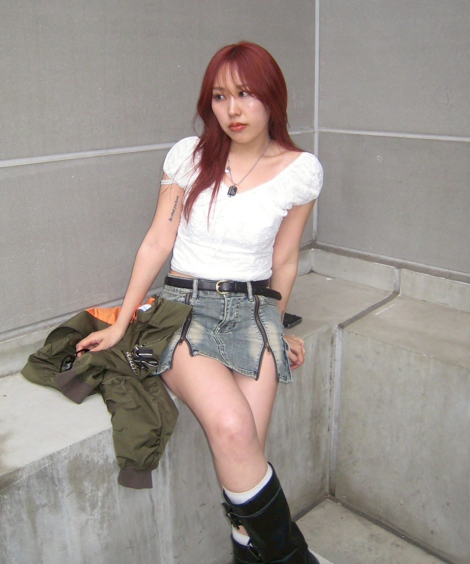 STAFF:158cm/COLOR:WHITE/SIZE:F