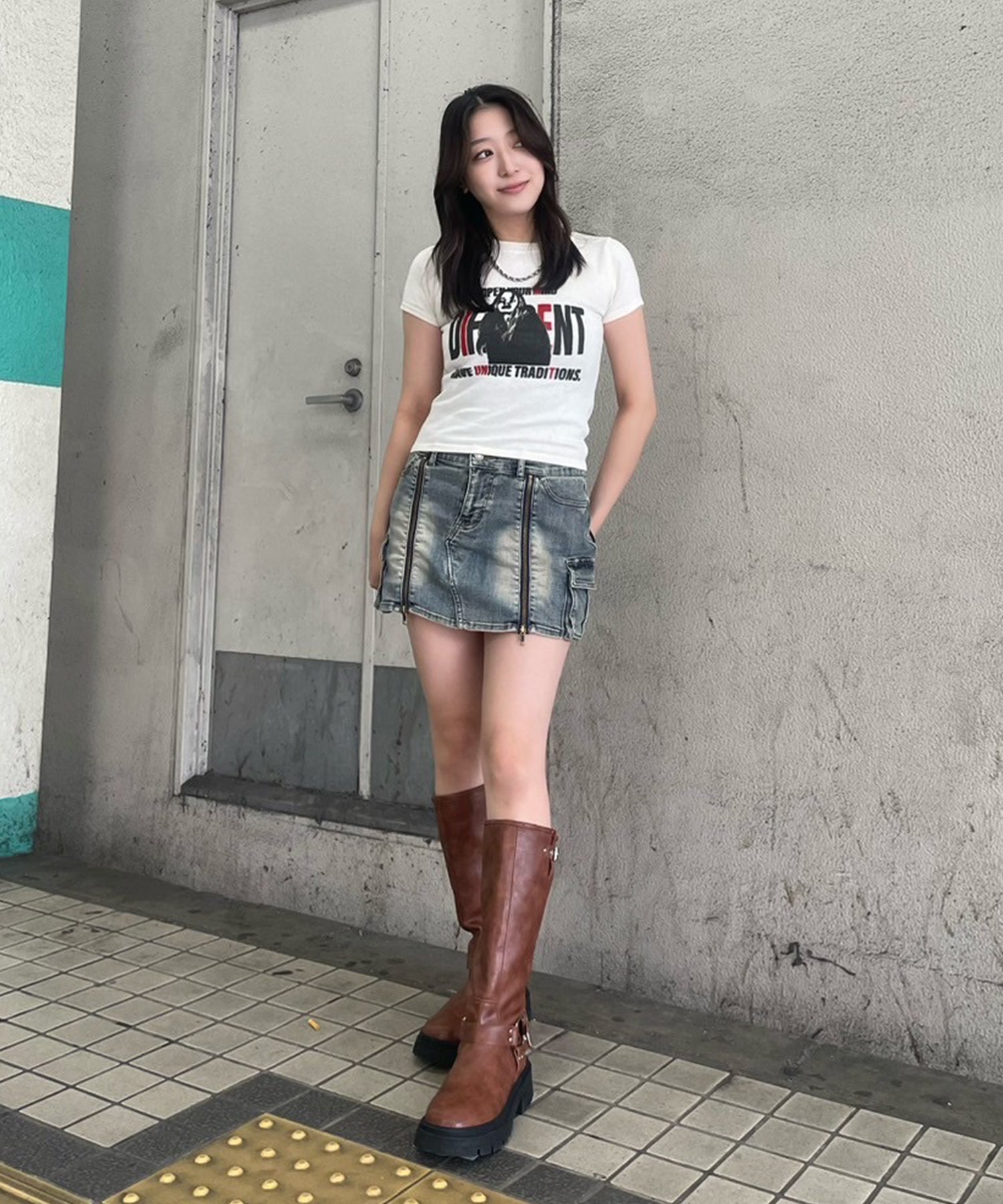 STAFF:157cm/COLOR:BROWN/SIZE:M