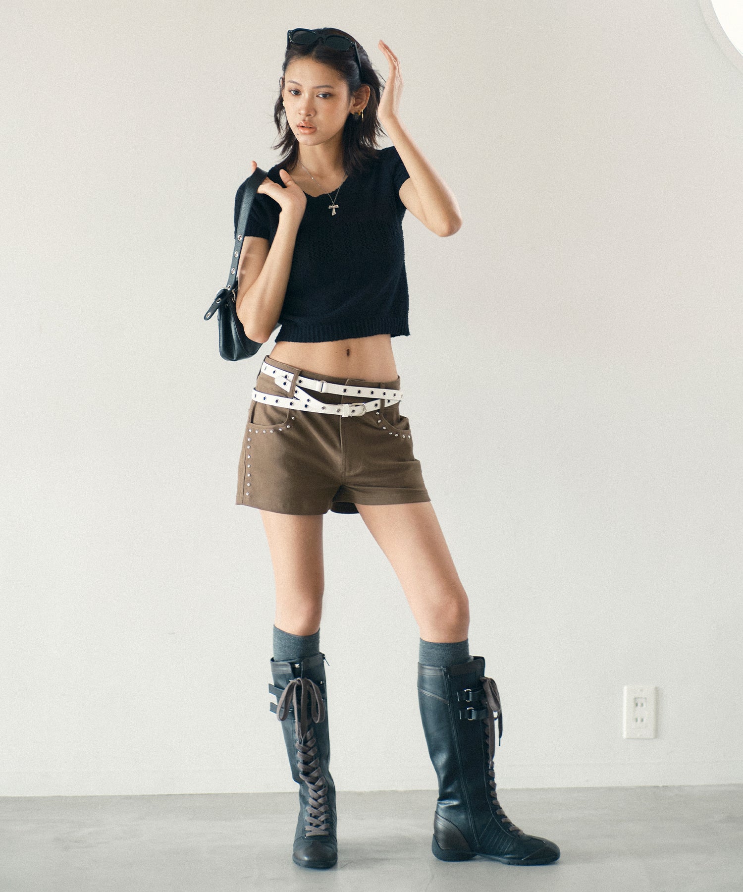 MODEL:170cm/COLOR:BLACK/SIZE:F