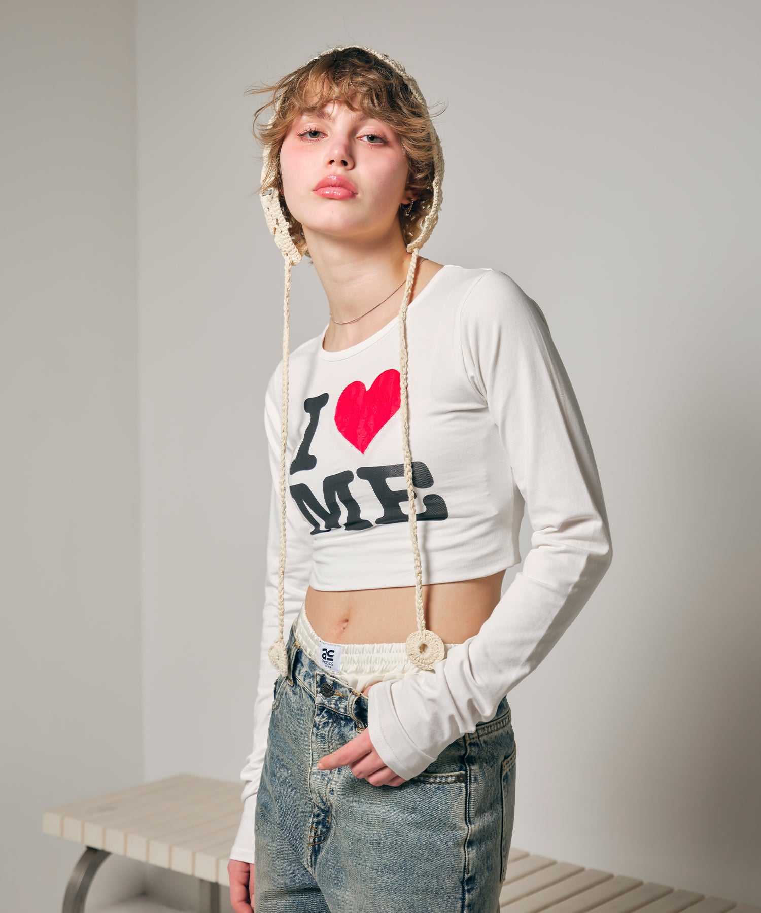 MODEL:170cm/COLOR:WHITE/SIZE:F