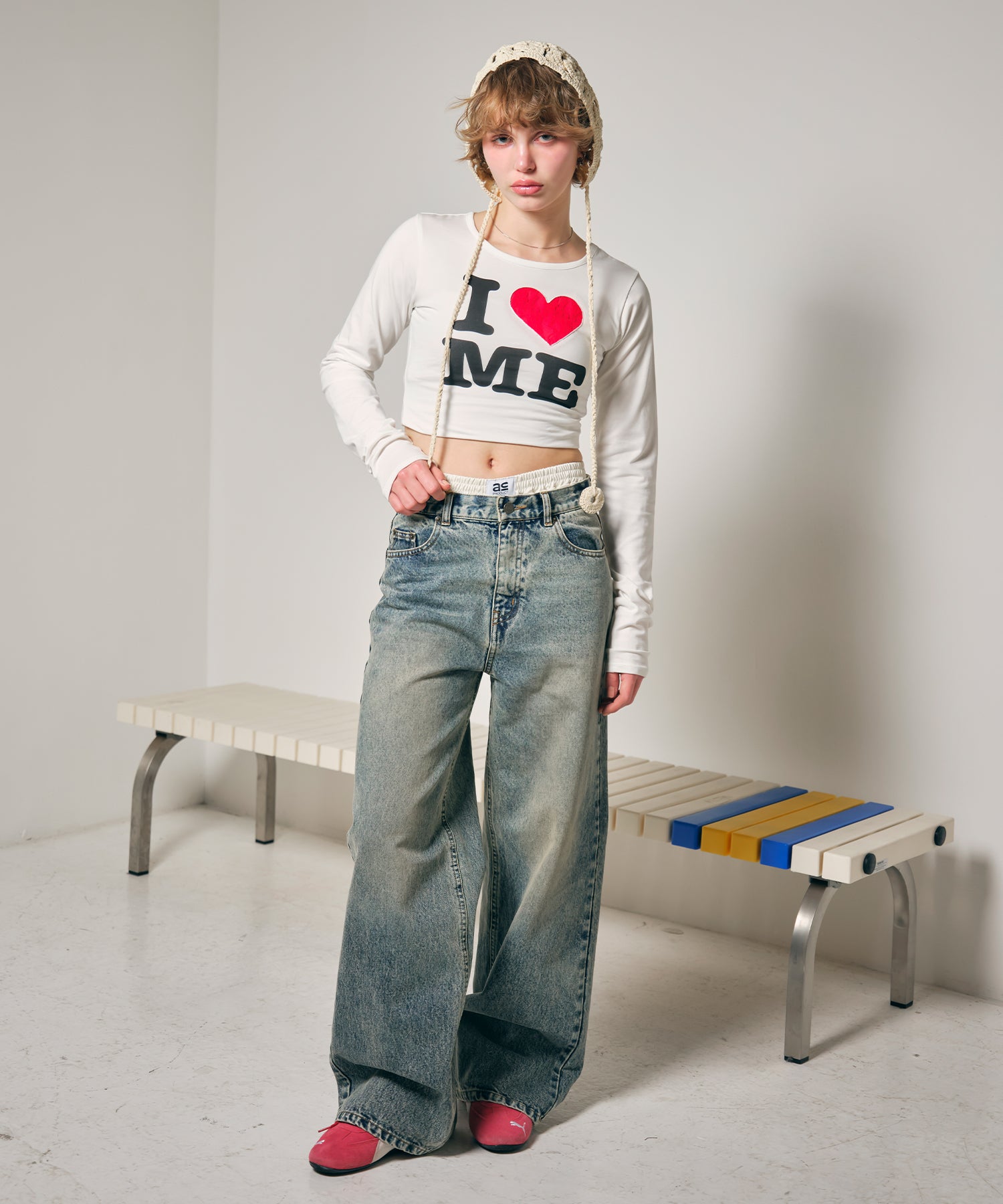 MODEL:170cm/COLOR:WHITE/SIZE:F