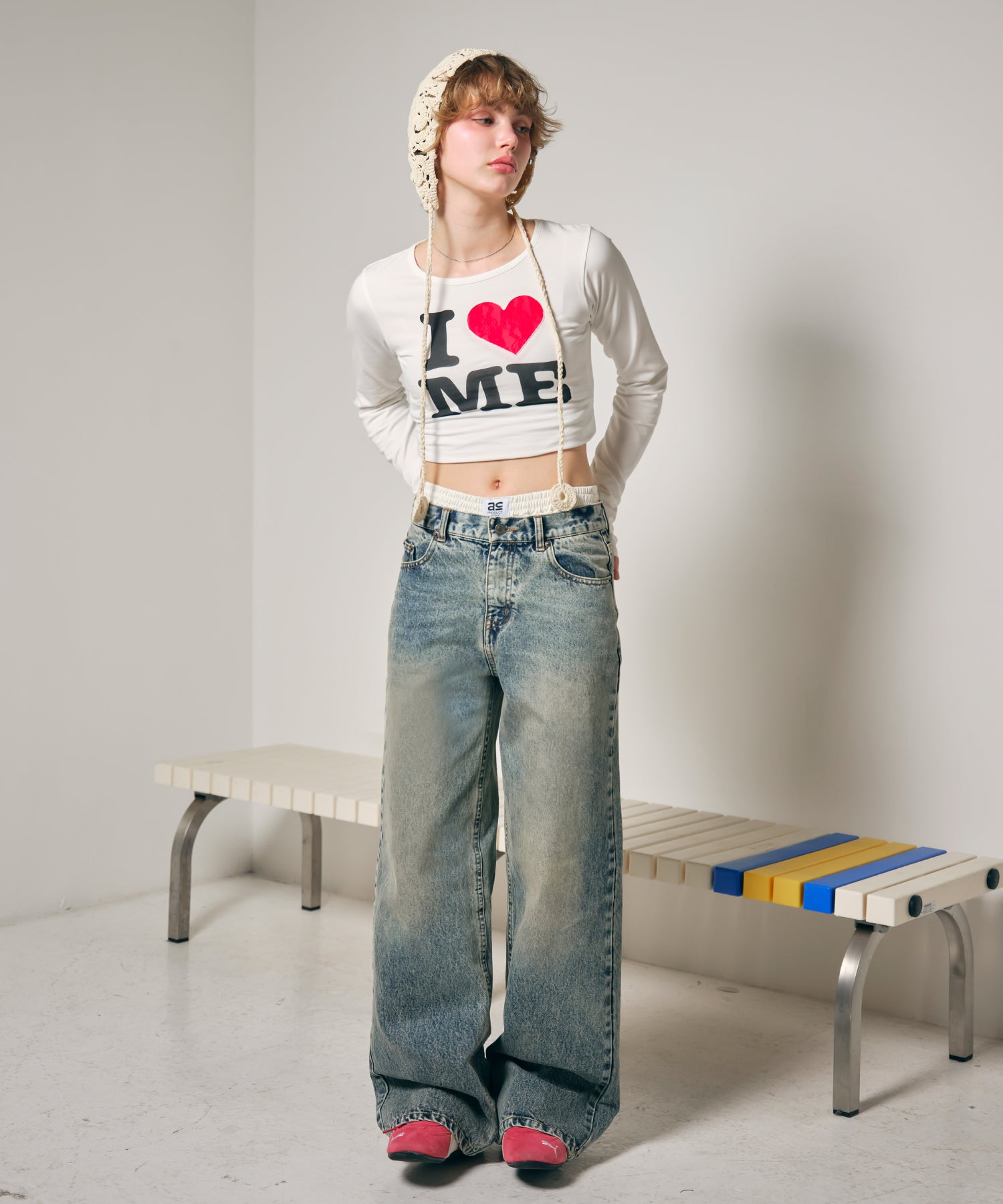 MODEL:170cm/COLOR:WHITE/SIZE:F