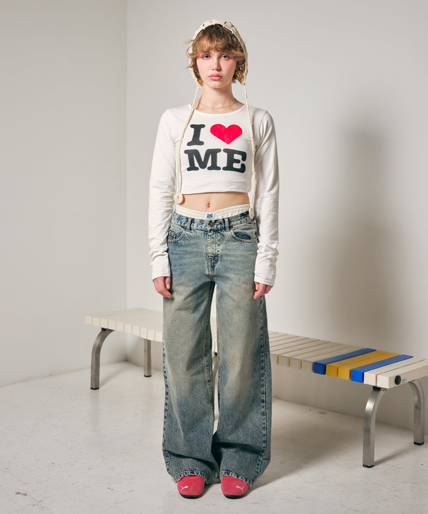 MODEL:170cm/COLOR:WHITE/SIZE:F