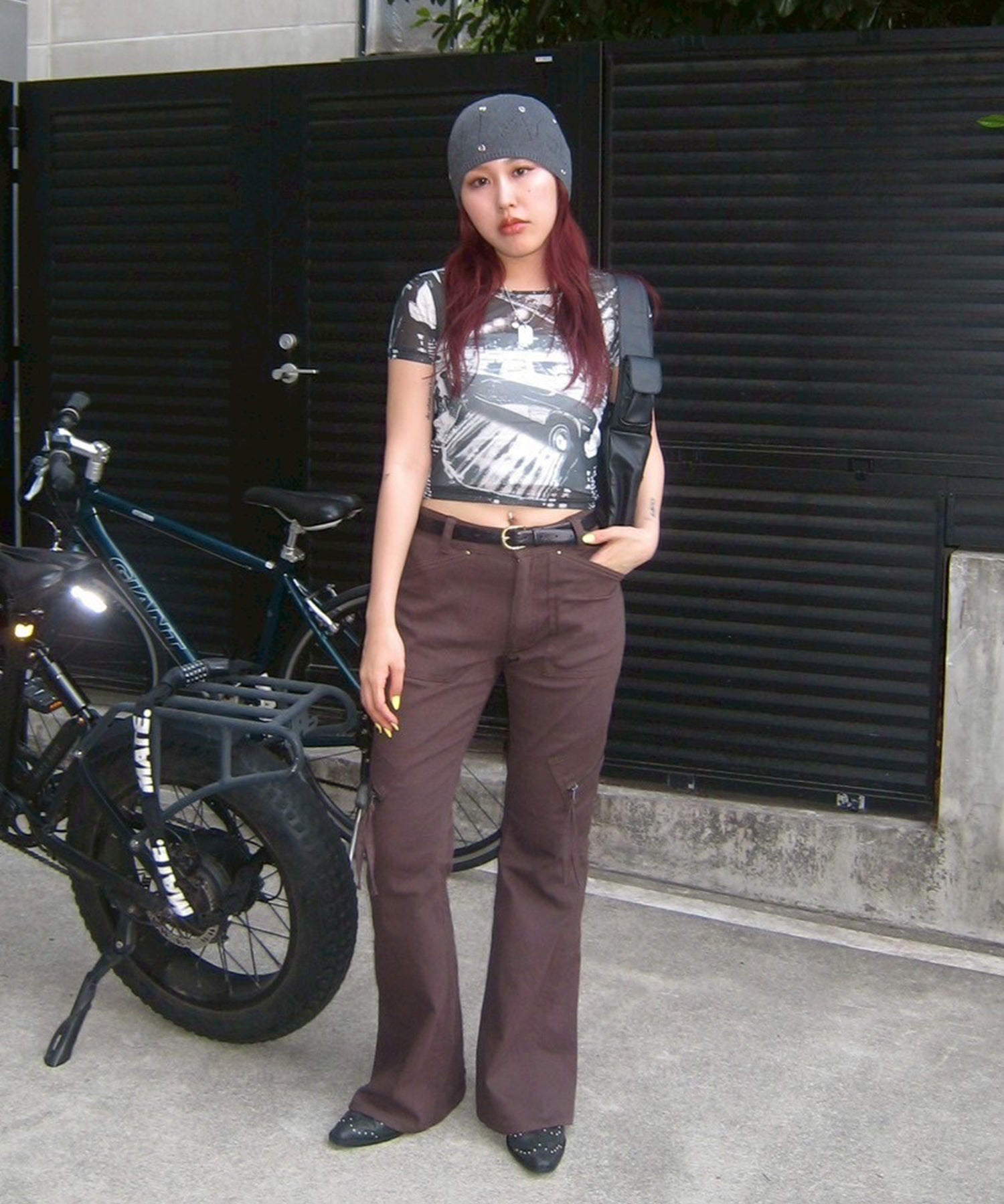 STAFF:158cm/COLOR:BROWN/SIZE:S