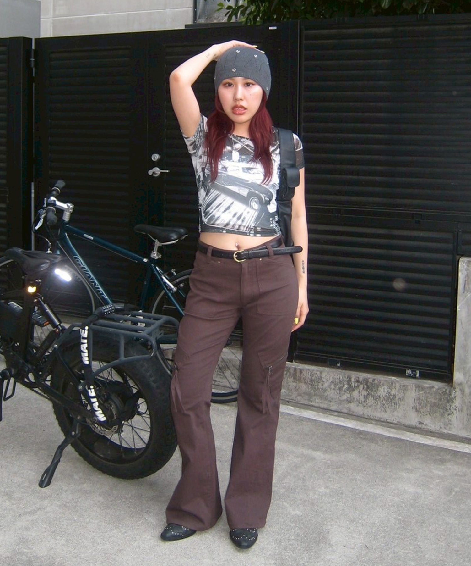 STAFF:158cm/COLOR:BROWN/SIZE:S