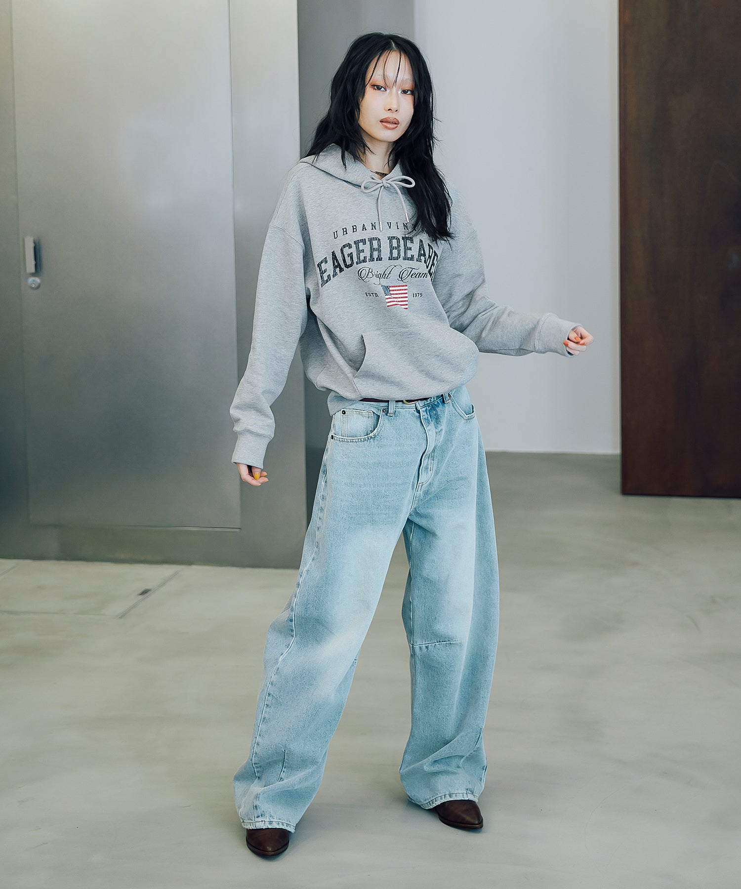 MODEL:170cm/COLOR:GRAY/SIZE:F