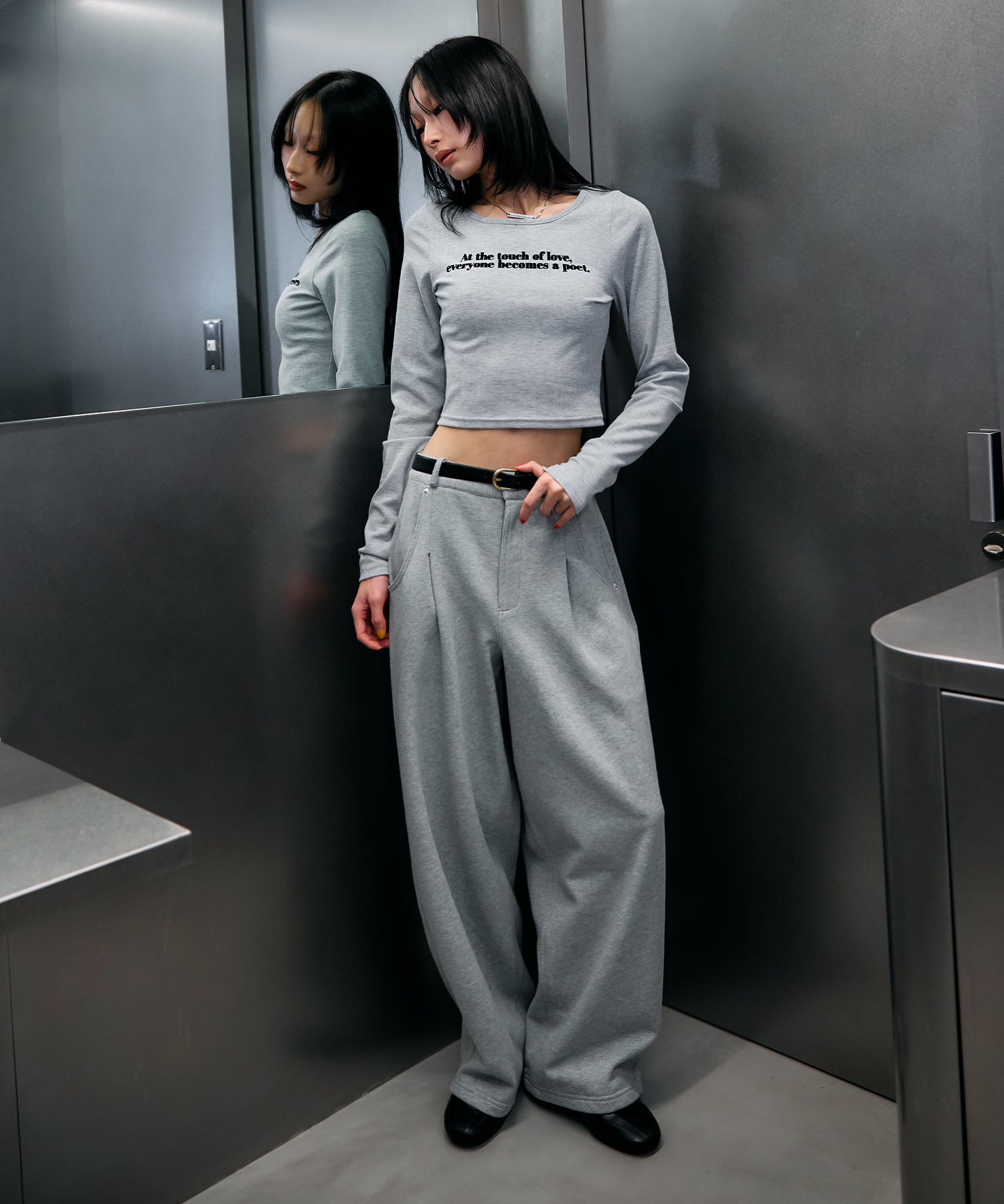 MODEL:170cm/COLOR:GRAY/SIZE:F