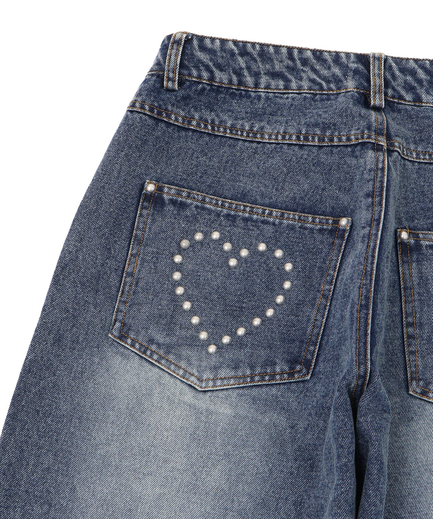 ストレートJ/Wスタッズデニムパンツ