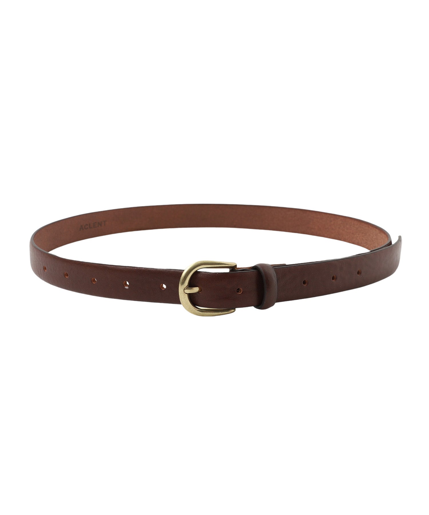 Round buckle leather belt