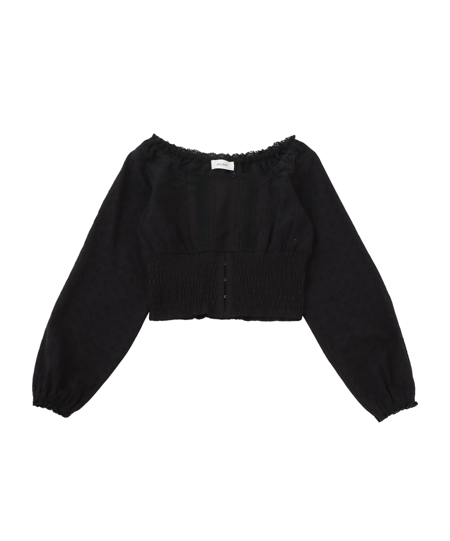 コットンレース2wayブラウス