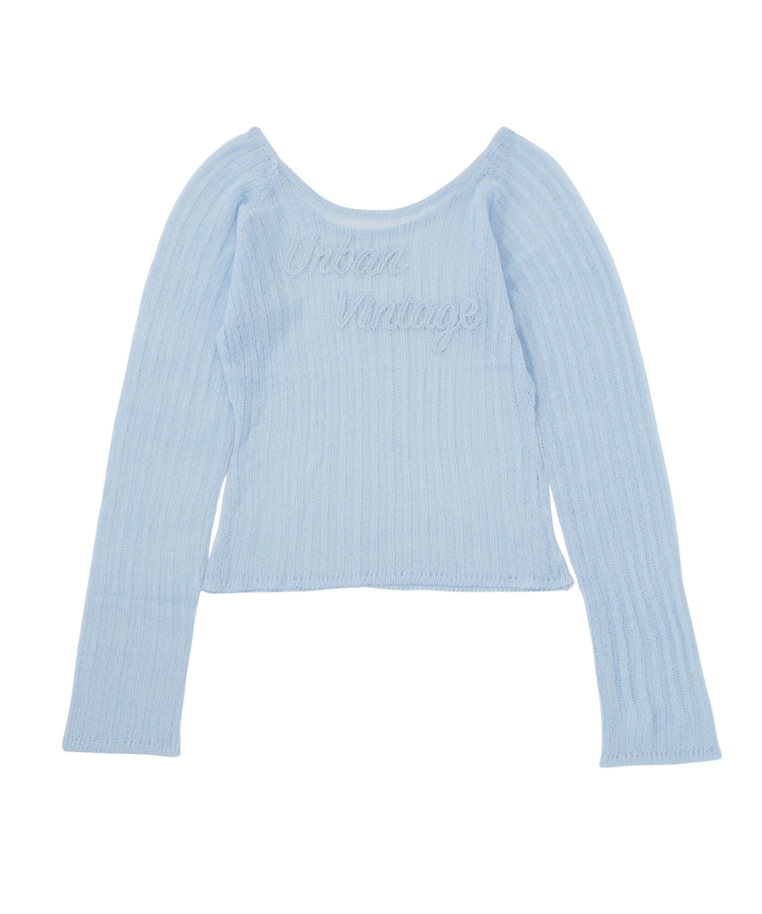 オープンワークロゴルーズニット