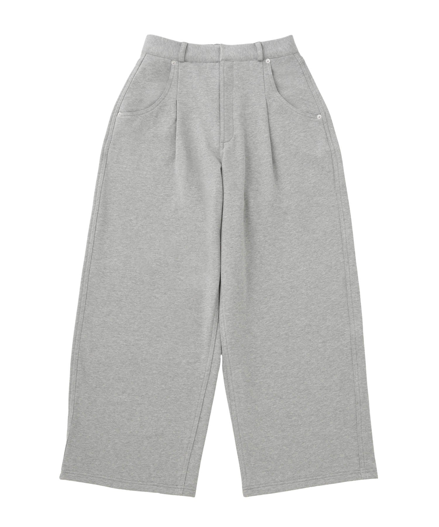 タックワイドジャストウエストスウェットパンツ