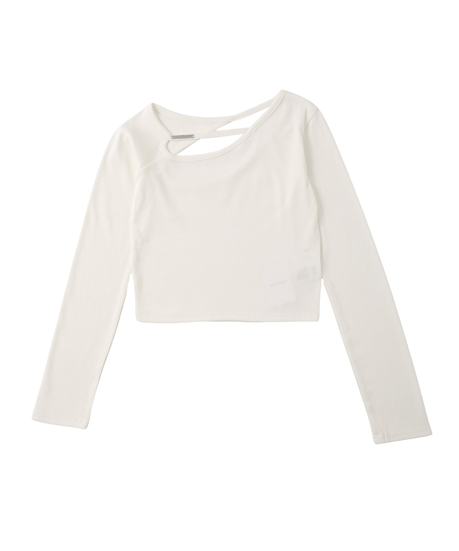 ワンショルダーカットリブロンT