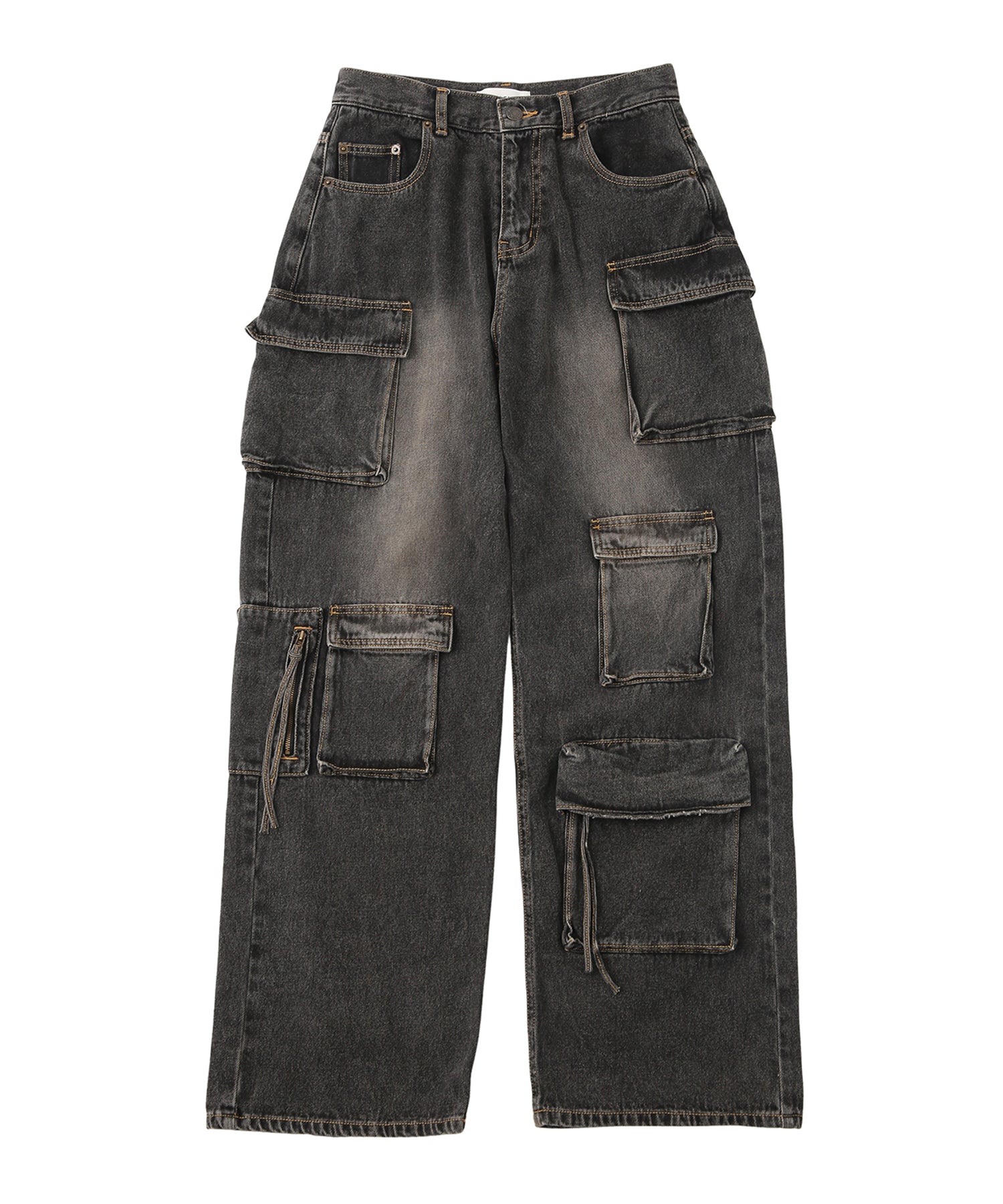 マルチポケットデニムカーゴパンツ